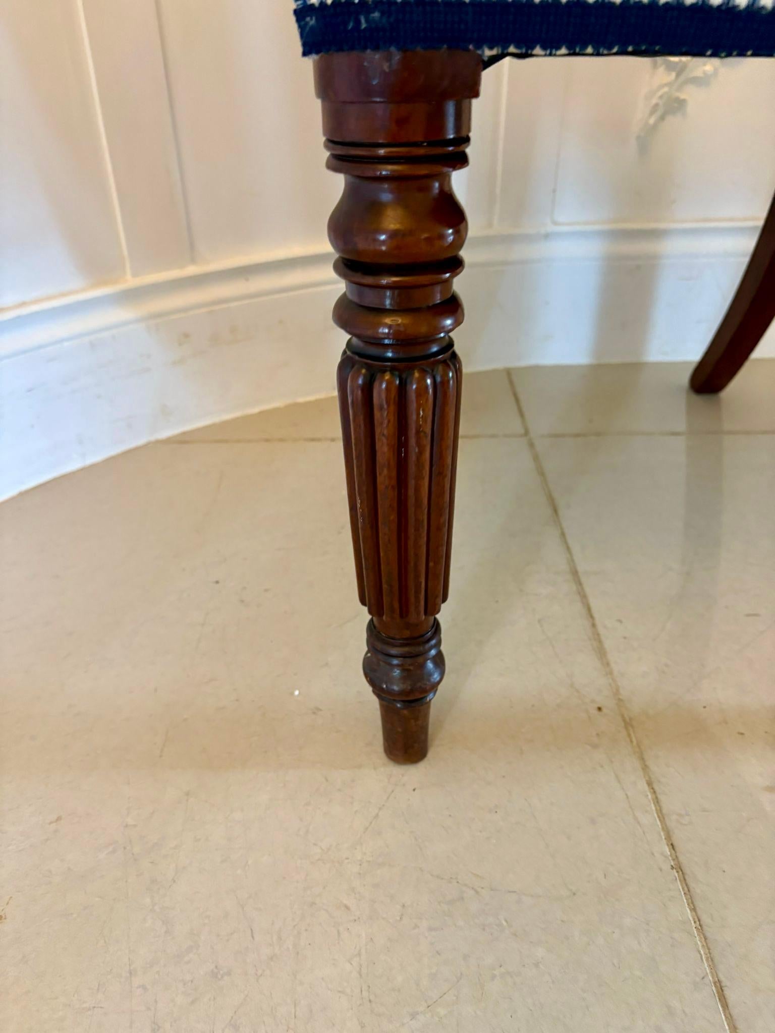 Set of 4 Antique Regency Quality Carved Mahogany Dining Chairs For Sale 1