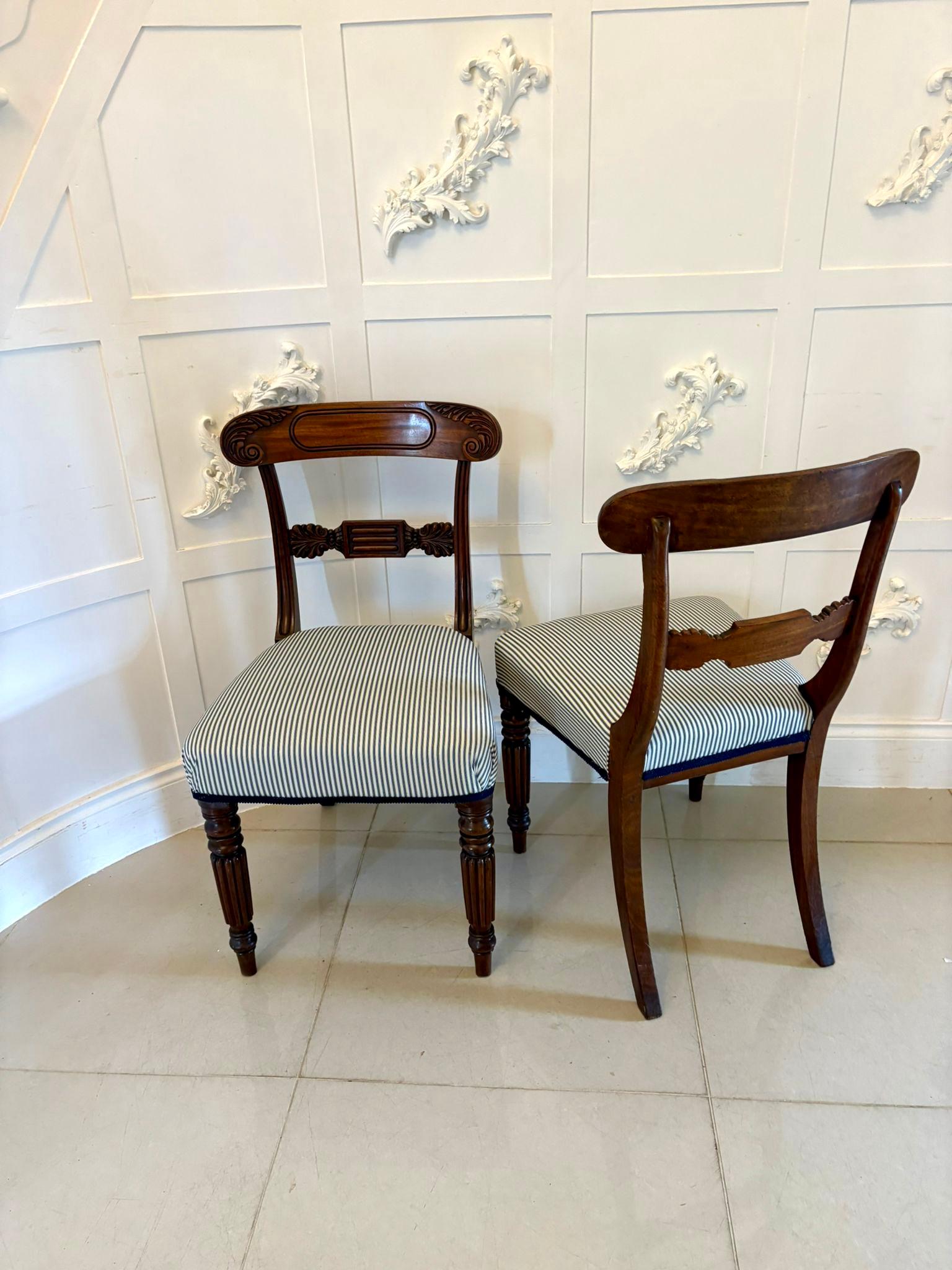 Set of 4 Antique Regency Quality Carved Mahogany Dining Chairs For Sale 3