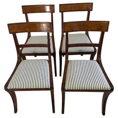 Set of 4 Antique Regency Quality Mahogany Dining Chairs