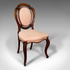 Set of 4 Antique Spoon Back Chairs, English, Dining Suite, Victorian, Circa 1840