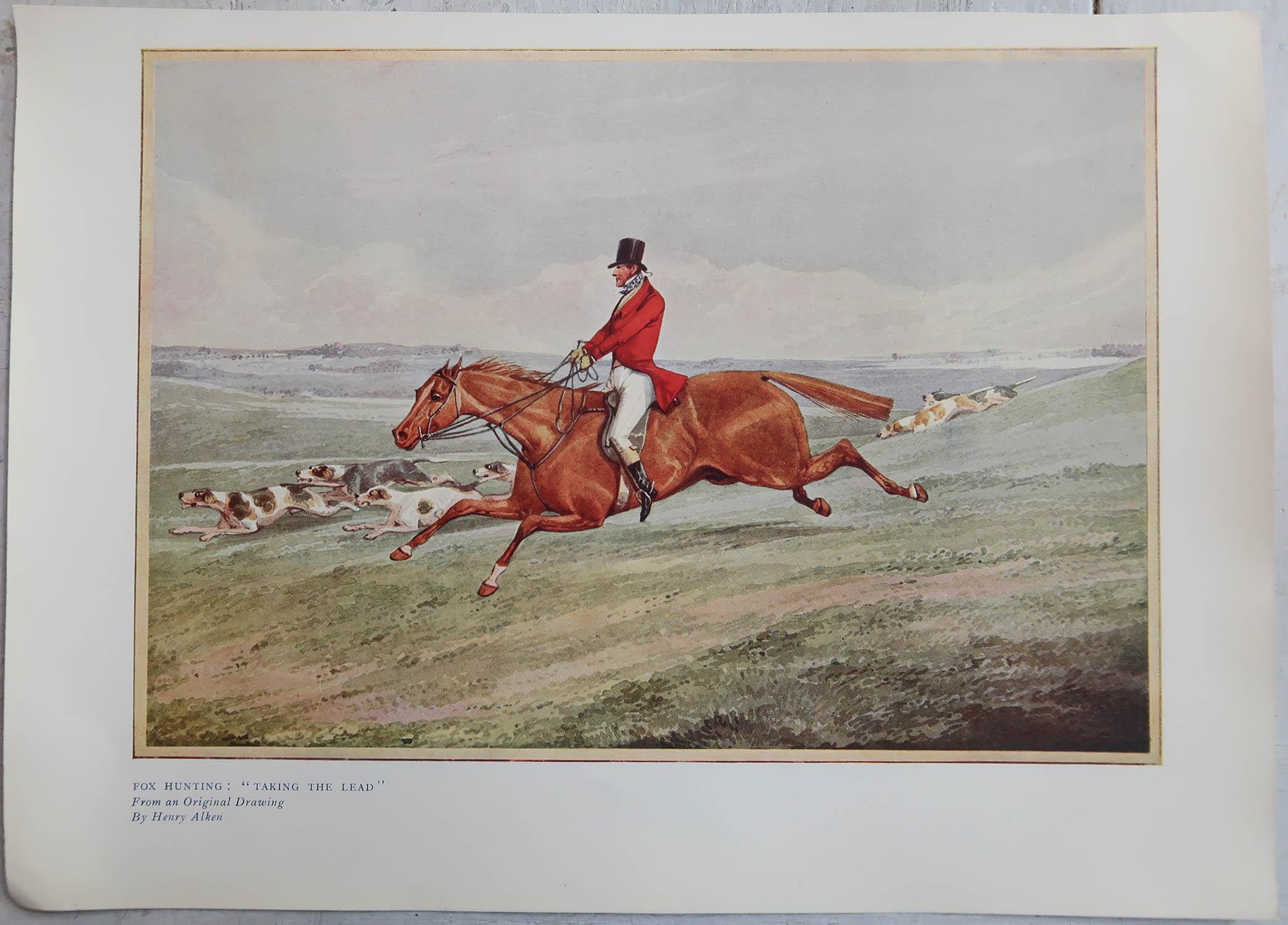 English Set of 4 Antique Sporting Prints After Henry Alken, circa 1900 For Sale