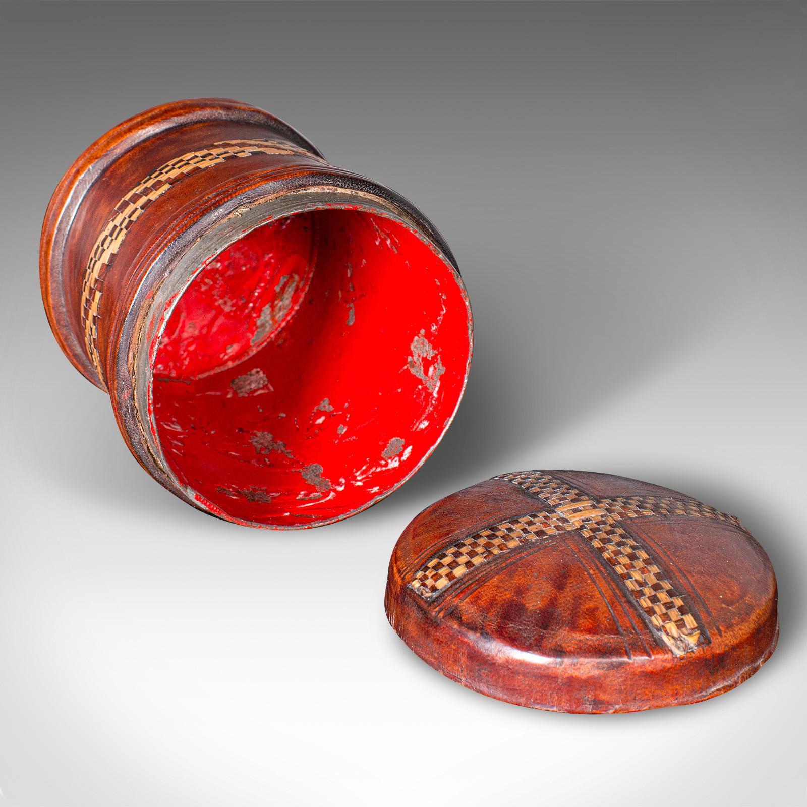 Juego De 4 Latas Antiguas De Almacenaje, Inglesas, Cuero De Marruecos, Cigarreras, C.1920 en venta 1