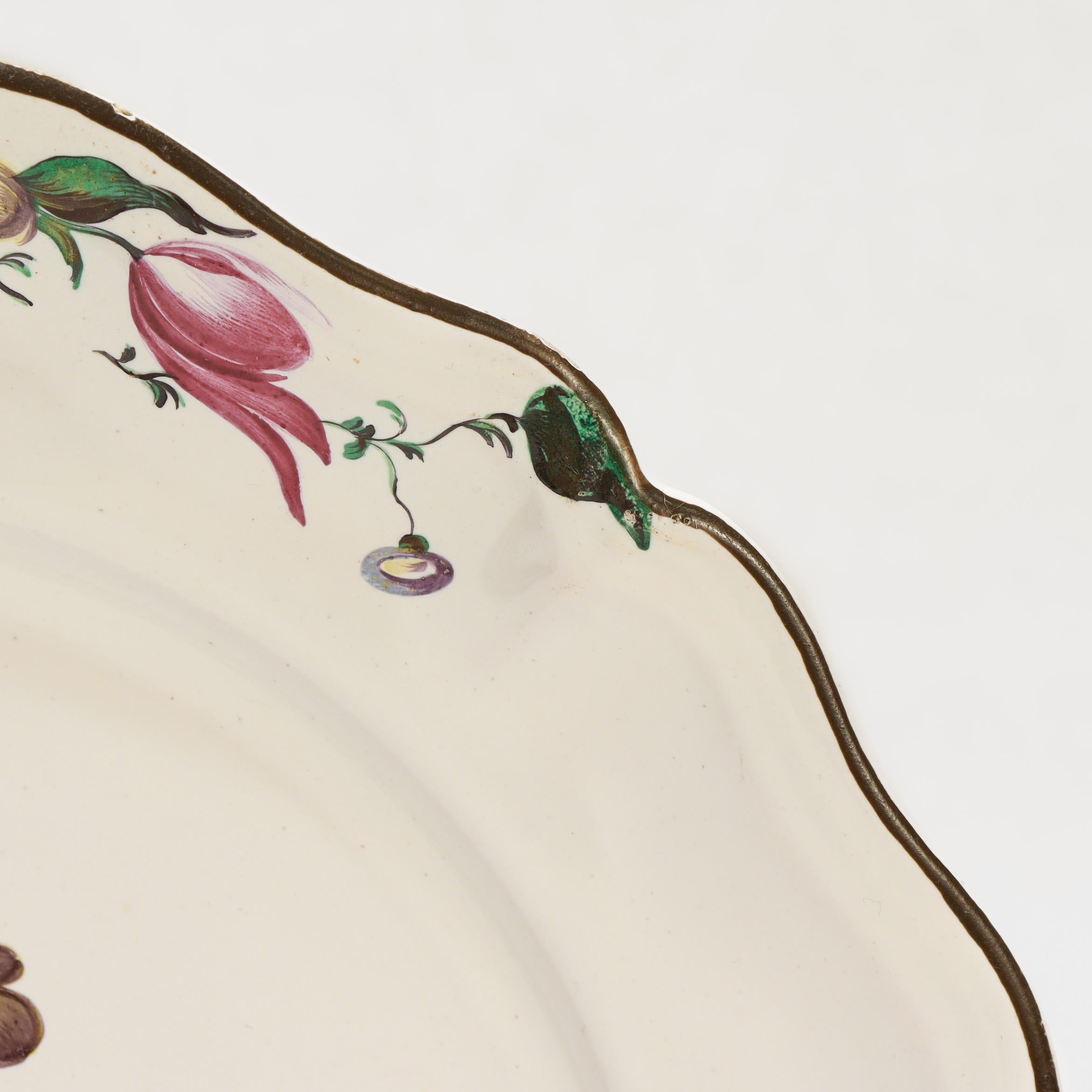 Set of 4 Antique Strasbourg French Faience Floral Plates For Sale 13