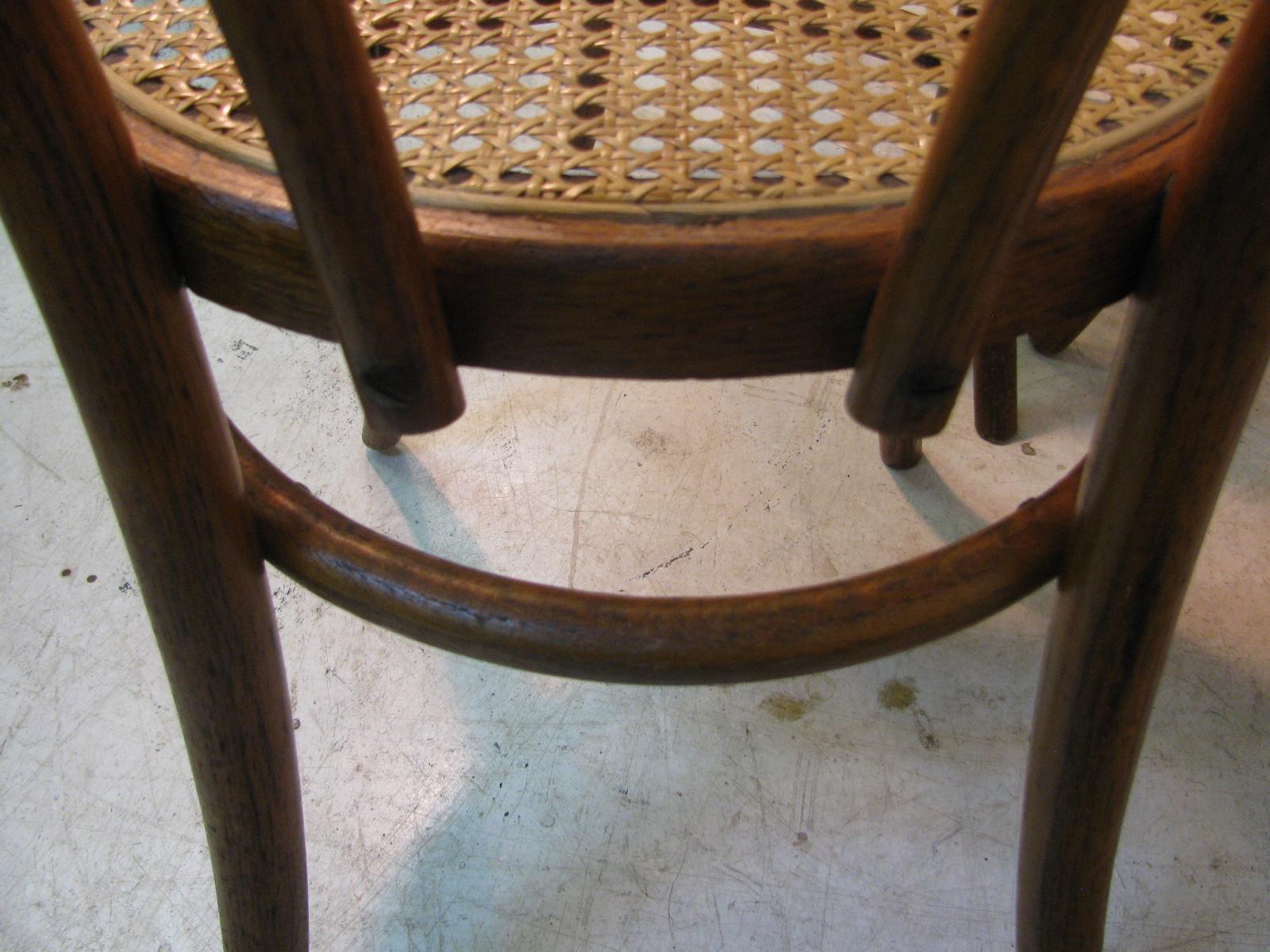Pair Of Antique Thonet Bentwood Dining Chairs with Caned Seats In Good Condition In Port Jervis, NY