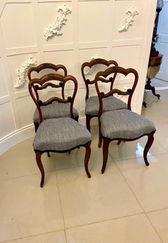 Set of 4 Antique Victorian Quality Rosewood Dining Chairs