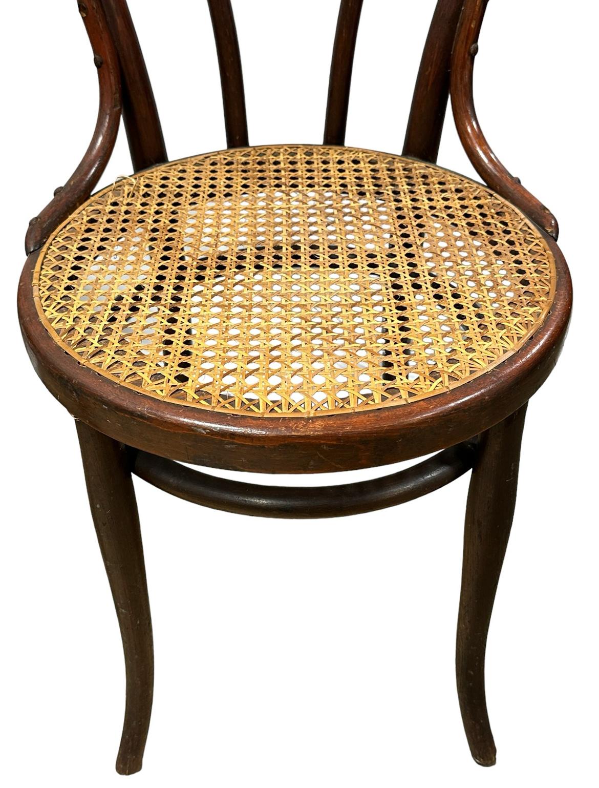 Mid-Century Modern Set of 4 Antique vintage Dining Cafe Cane Bentwood Chairs by Thonet