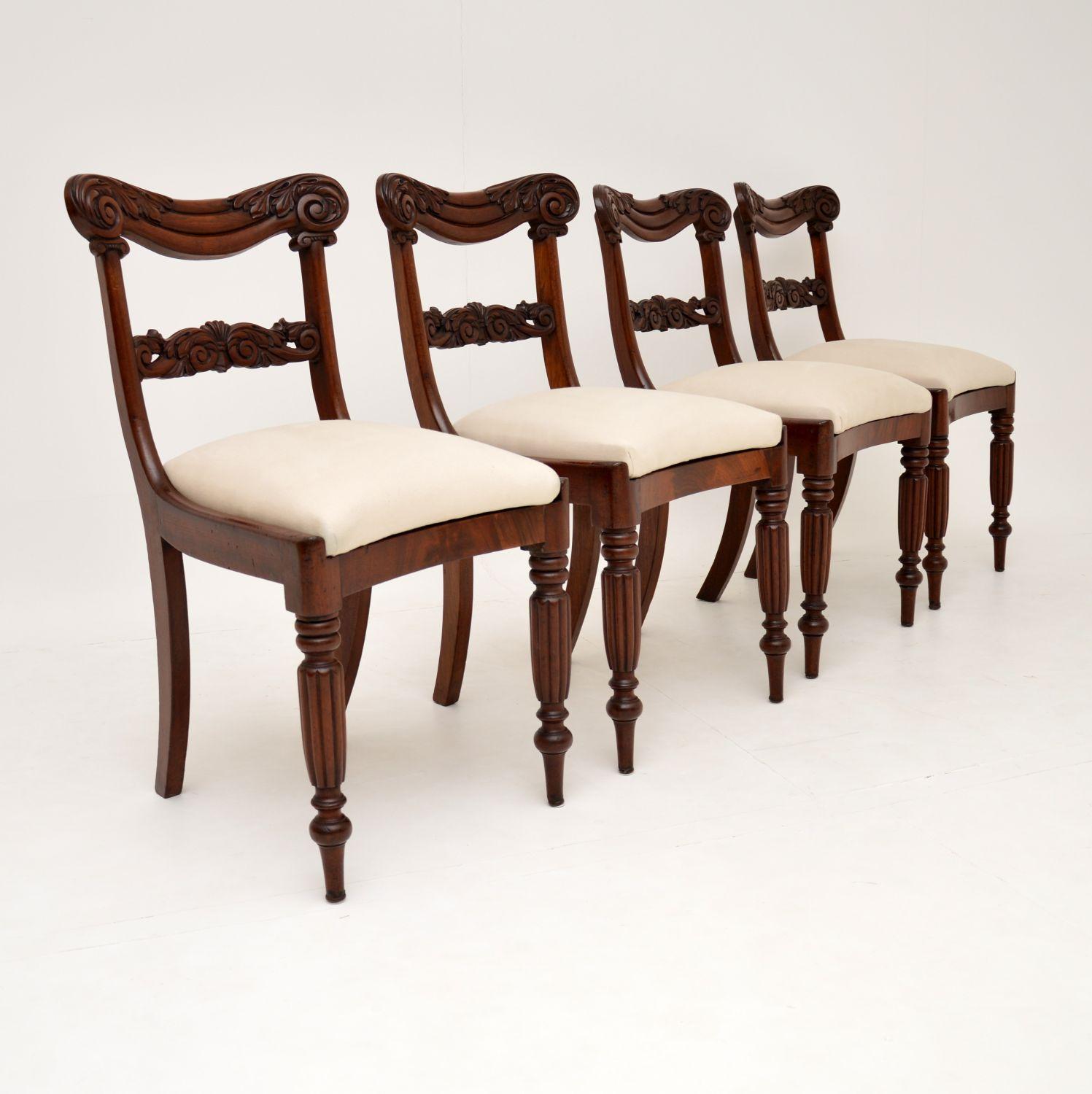 Set of 4 Antique William IV Mahogany Dining Chairs 5
