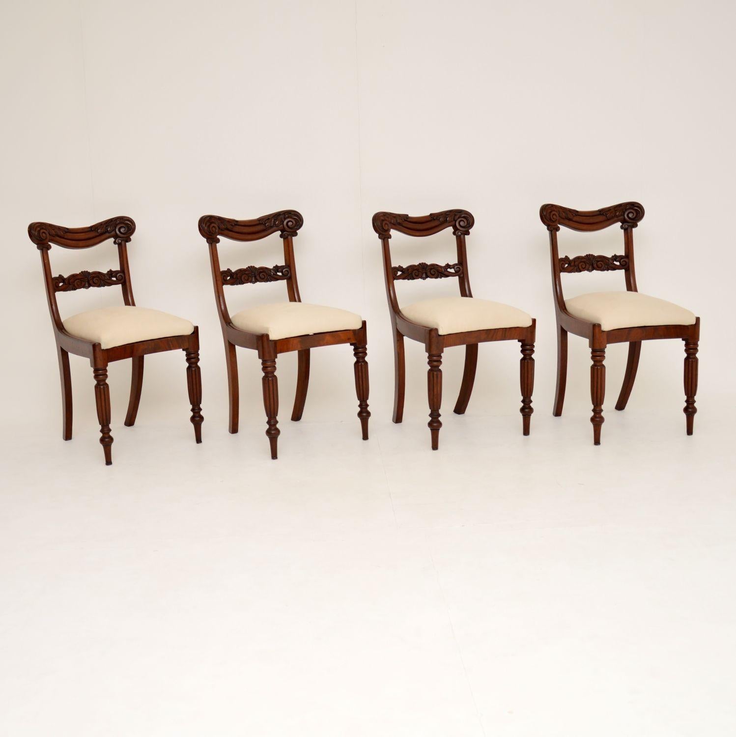 Set of 4 Antique William IV Mahogany Dining Chairs 6