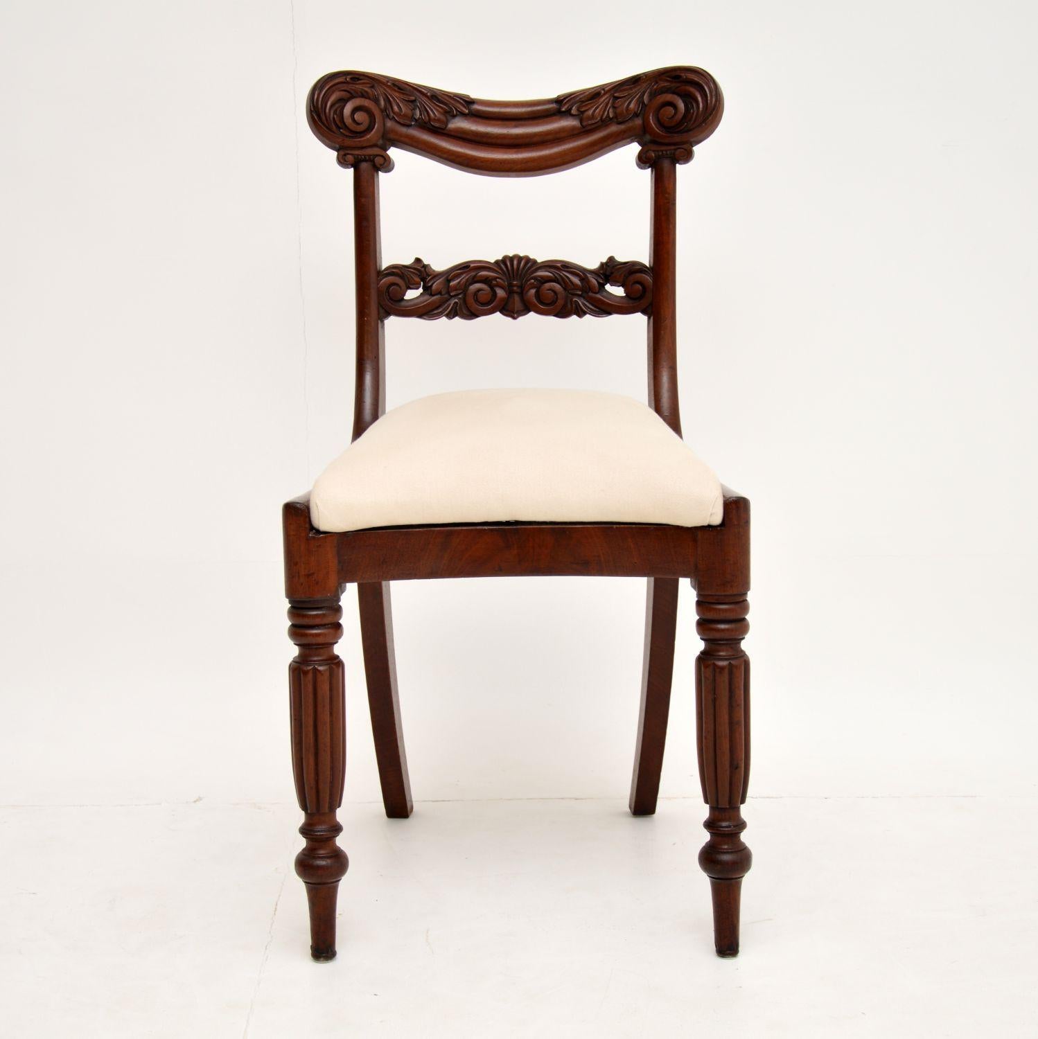 English Set of 4 Antique William IV Mahogany Dining Chairs
