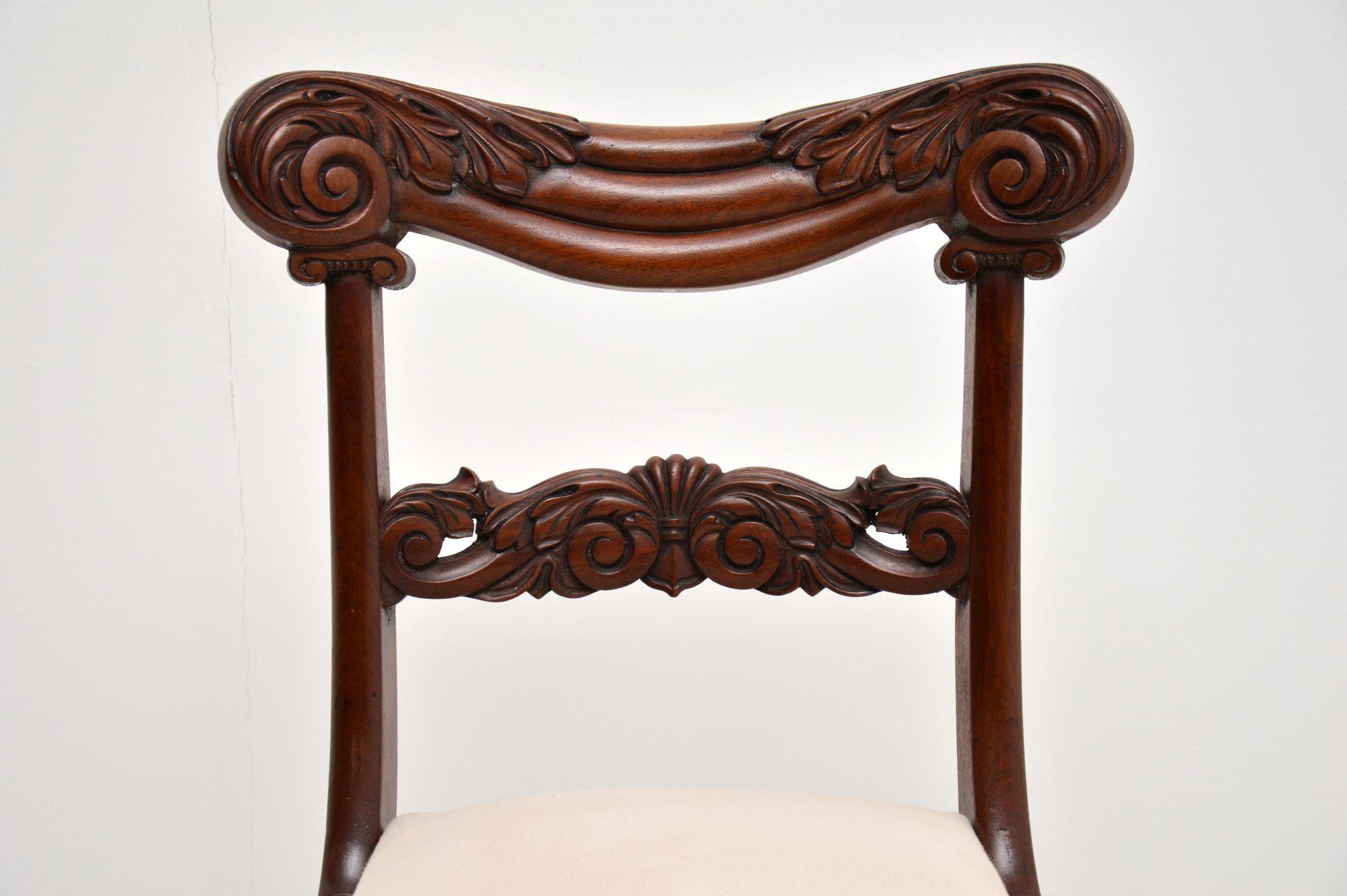 19th Century Set of 4 Antique William IV Mahogany Dining Chairs