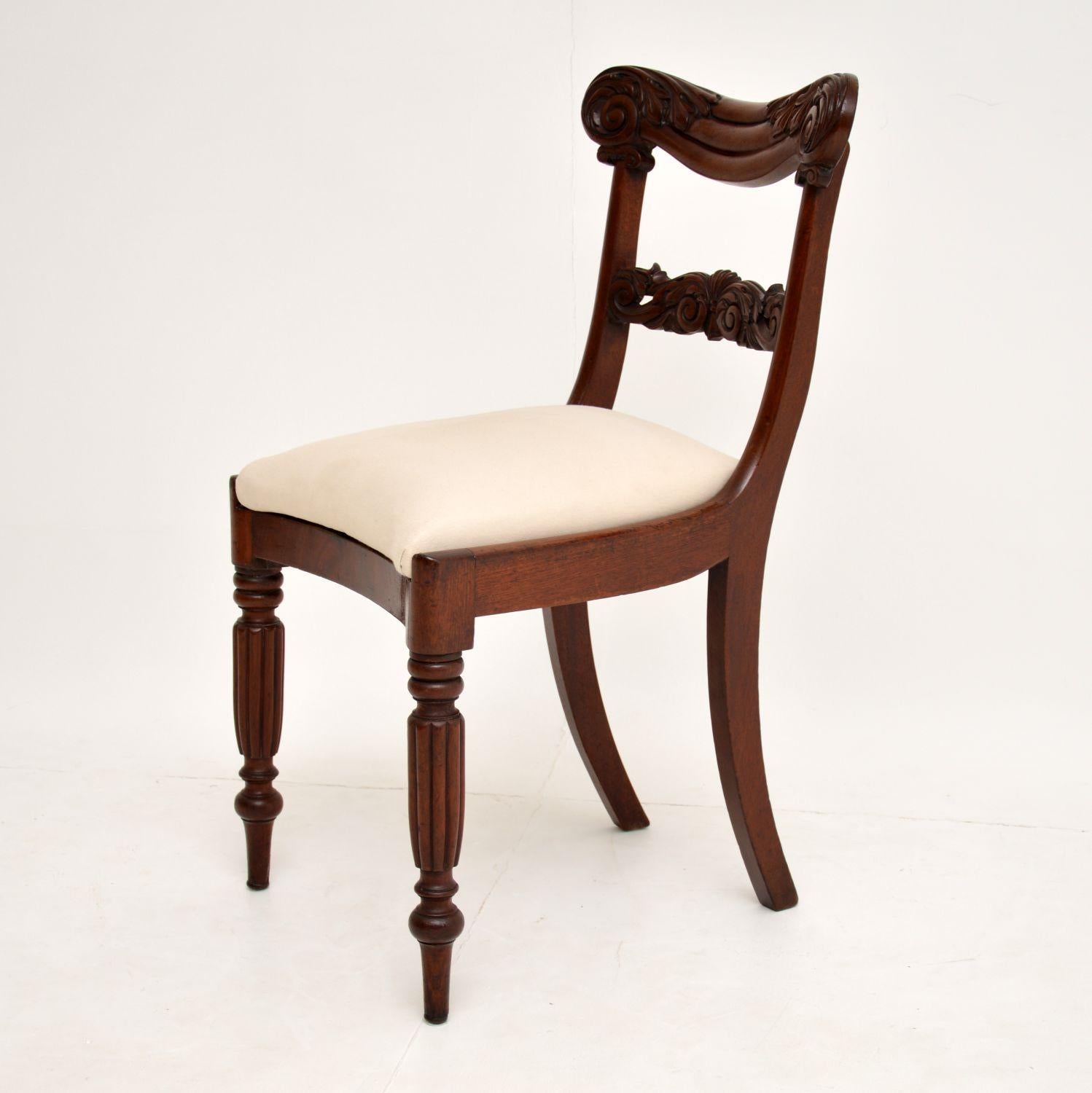 Set of 4 Antique William IV Mahogany Dining Chairs 3
