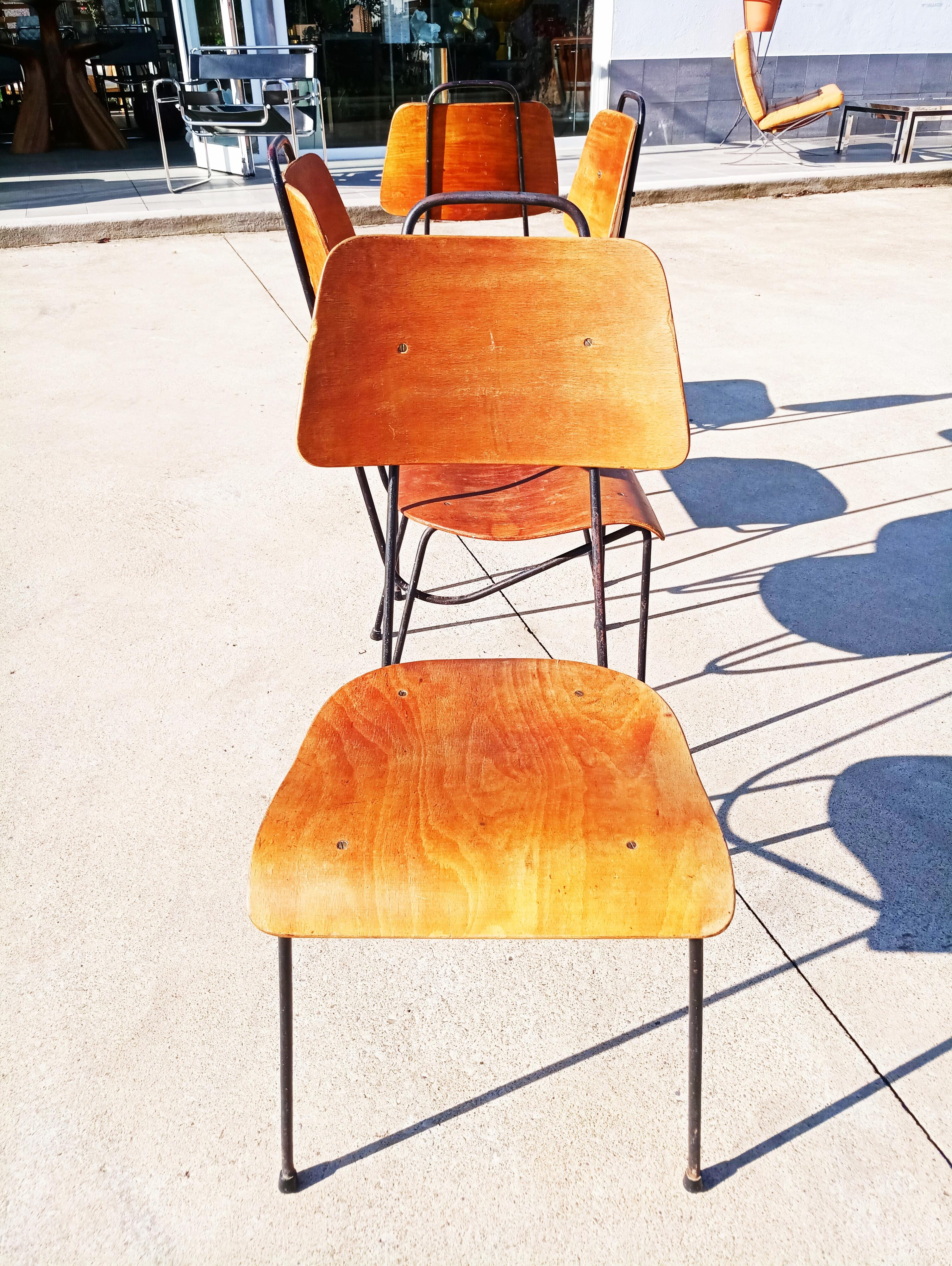 20th Century Set of 4 Antoni Moragas i Gallisa Chairs, Spain, 1960s