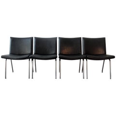 Vintage Set of 4 AP 40 Airport Chairs by Hans Wegner for AP Stolen, Denmark, 1950s