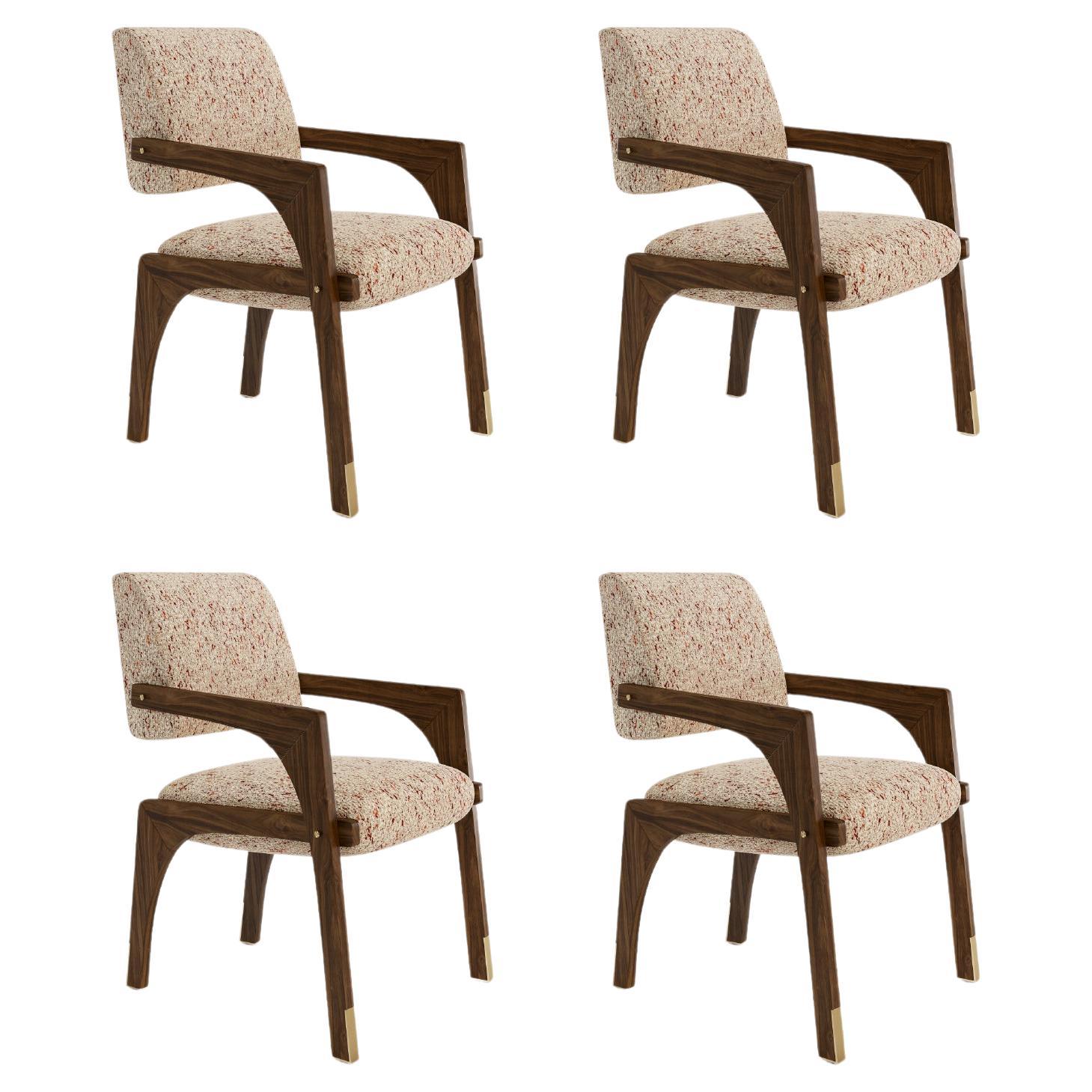Set of 4 Arches Dining Chair, Walnut 
Tan, InsidherLand by Joana Santos Barbosa