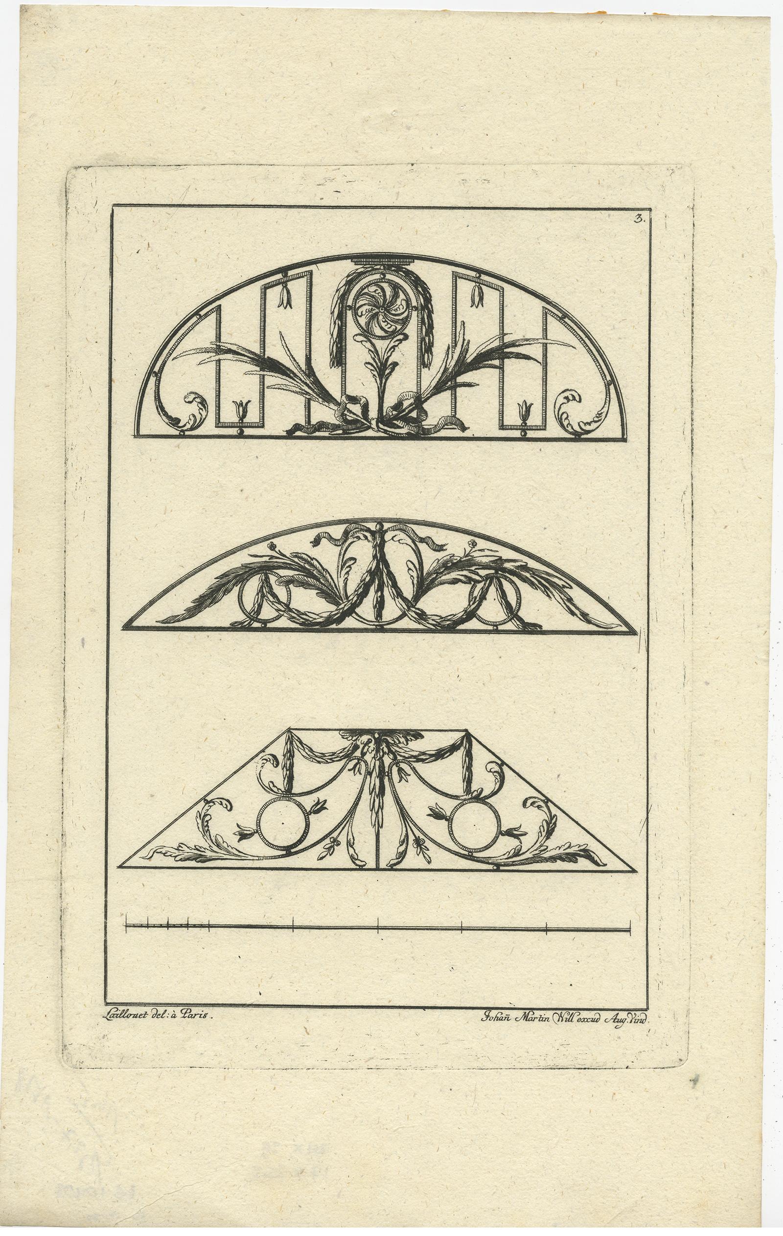 Set of 4 Architecture Prints by Johann Martin Will circa 1780 In Good Condition For Sale In Langweer, NL