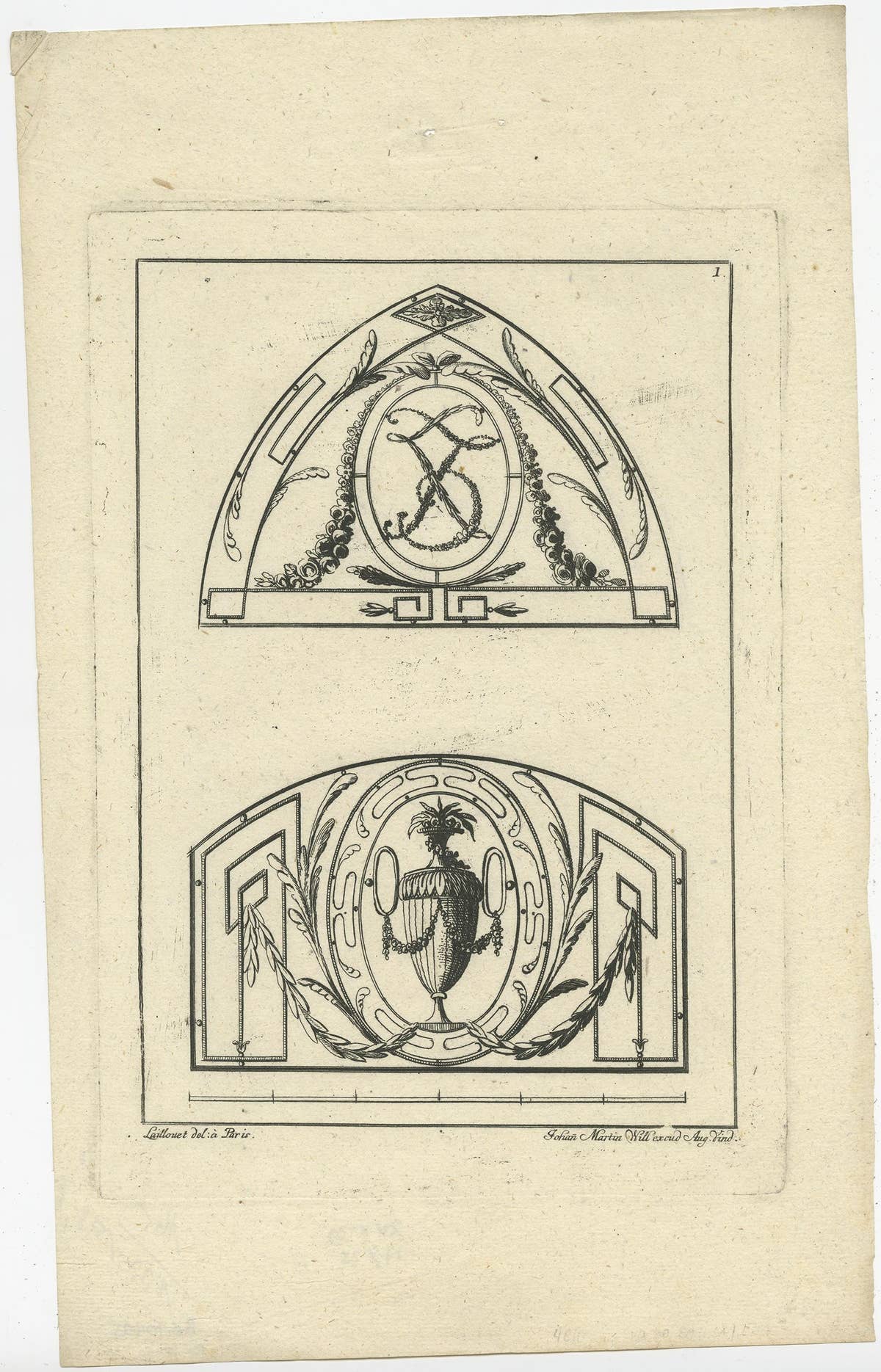 Set of 4 Architecture Prints by Johann Martin Will circa 1780