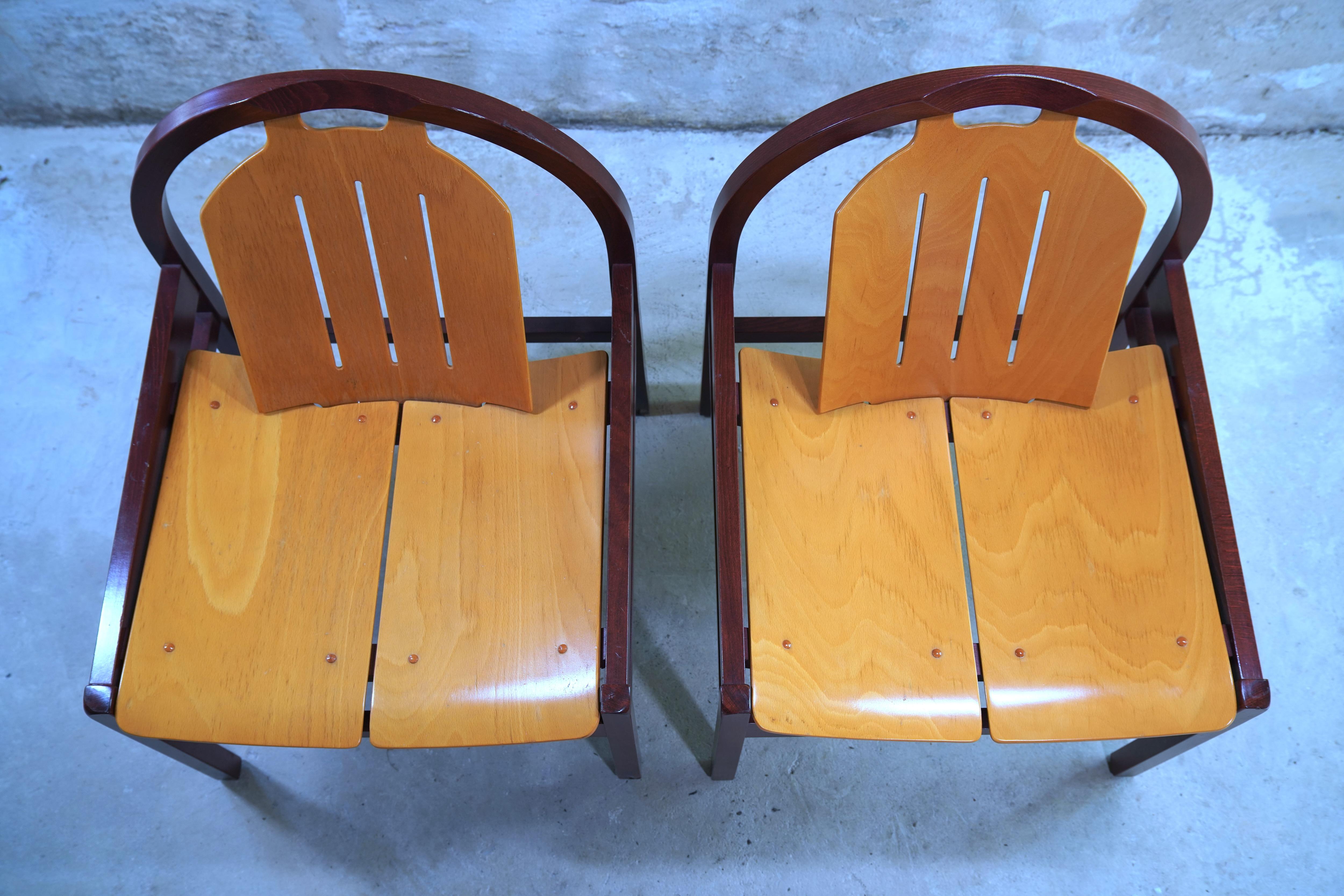 Fin du 20e siècle Ensemble de 4 chaises longues Argos et table d'appoint assortie de Baumann, France vers 1980