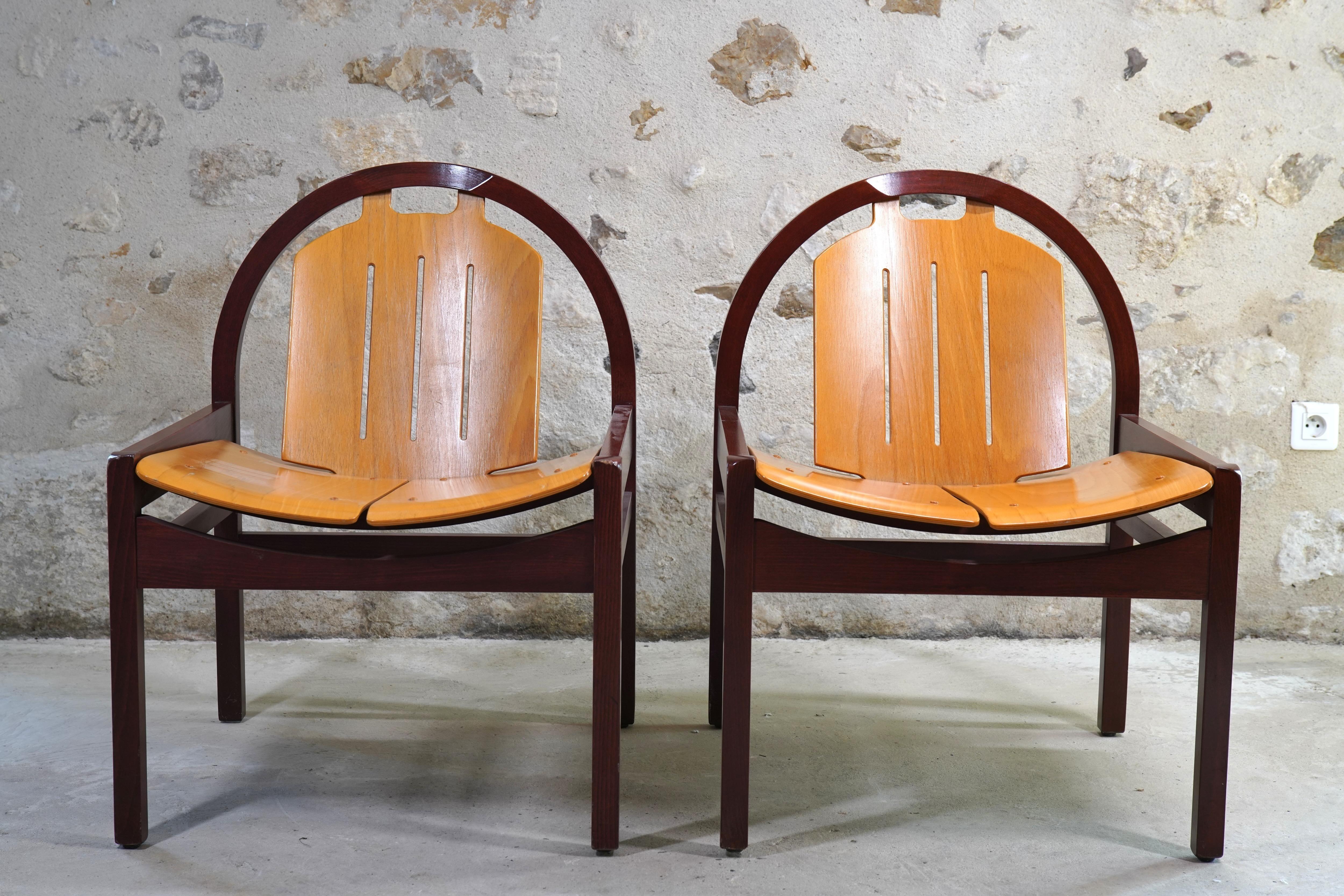 Ensemble de 4 chaises longues Argos et table d'appoint assortie de Baumann, France vers 1980 1