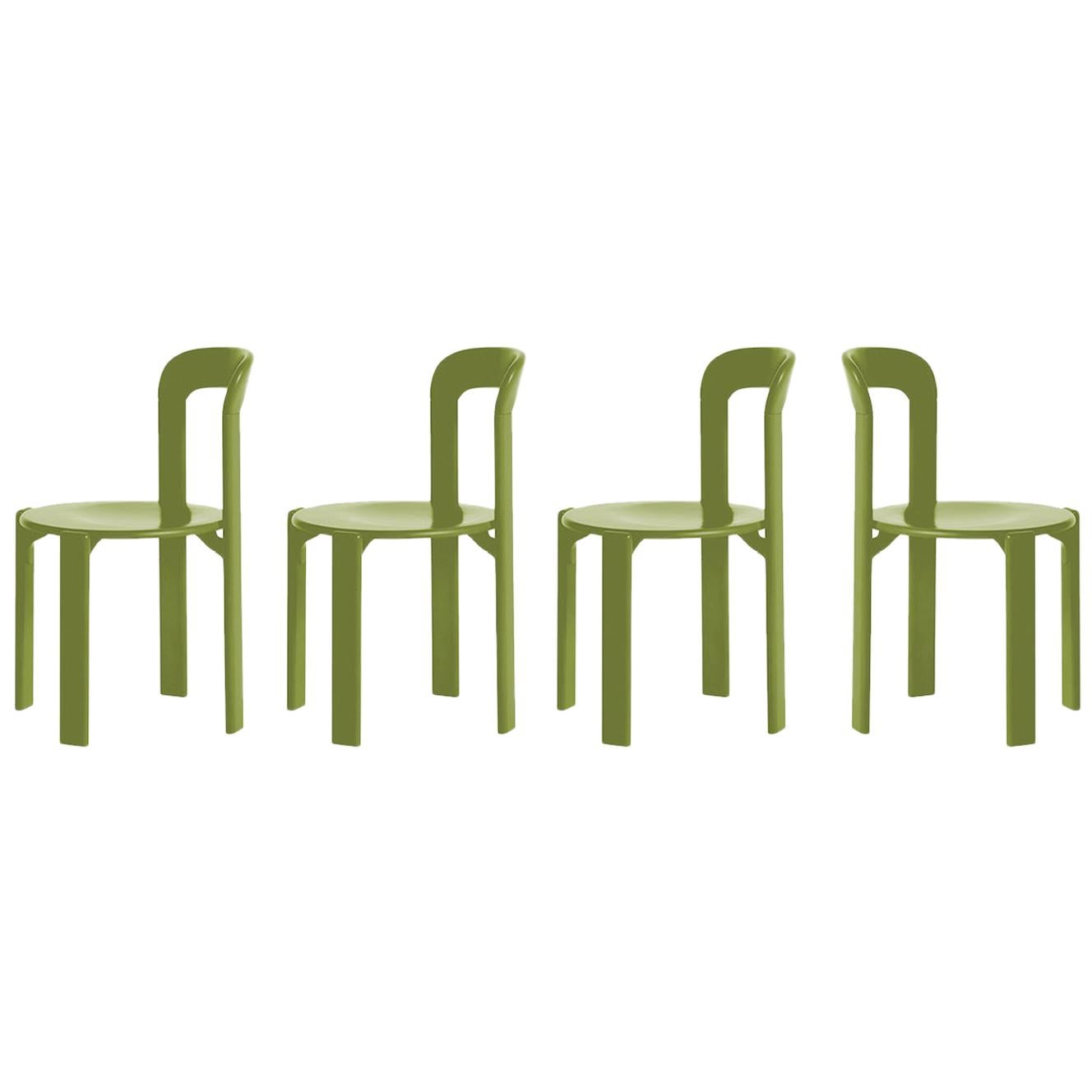 Set of 4 Arik Levy SA1 Green Rey Chairs by Dietiker, a Swiss Icon Since 1971