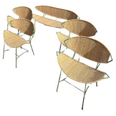Used set of 4 armchairs and a bench from the 1950s