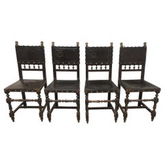 Set of 4 Armchairs from the 19th Century in Rennaisance Louis XVIII Style
