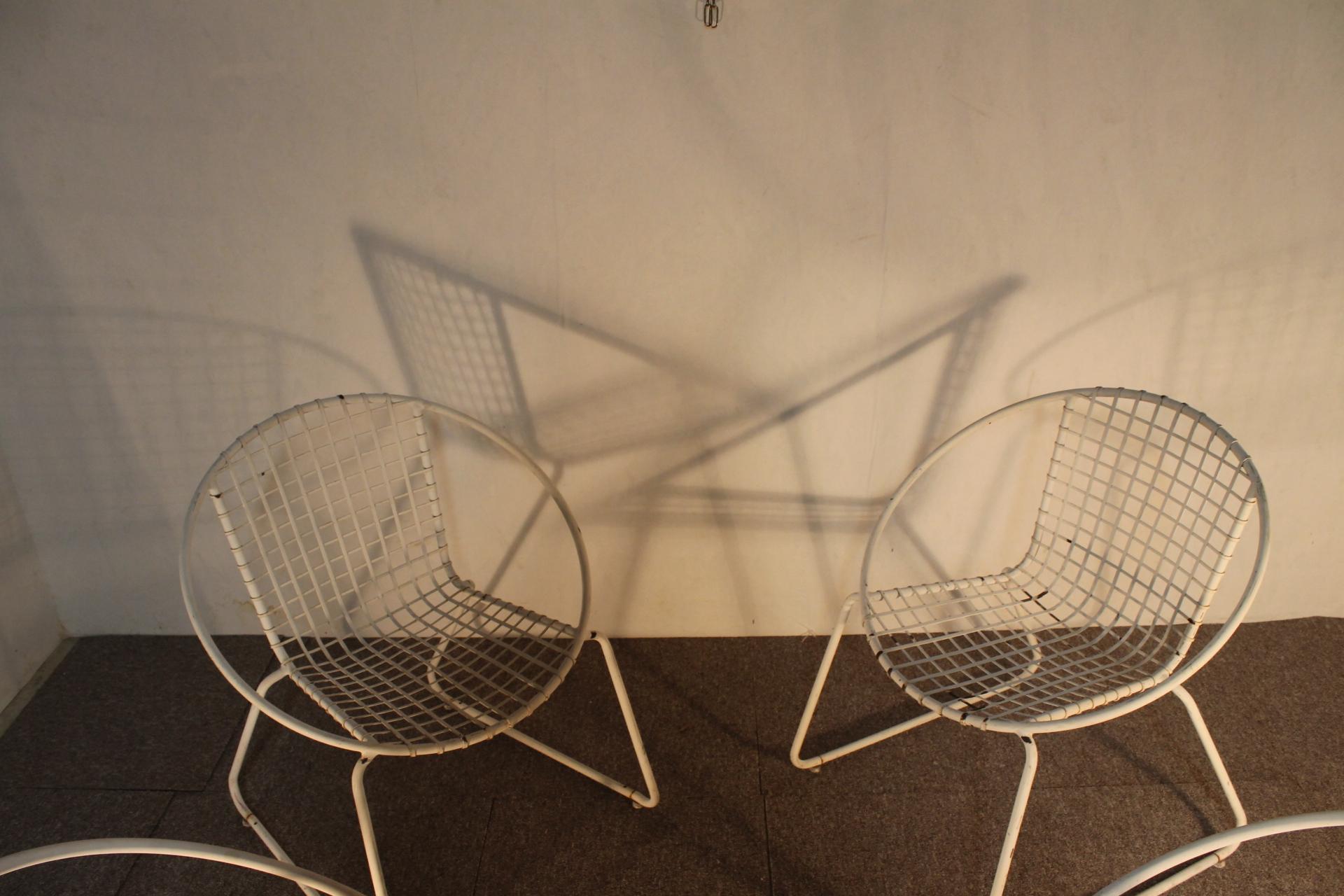 Set of 4 armchairs, metal, design For Sale 8