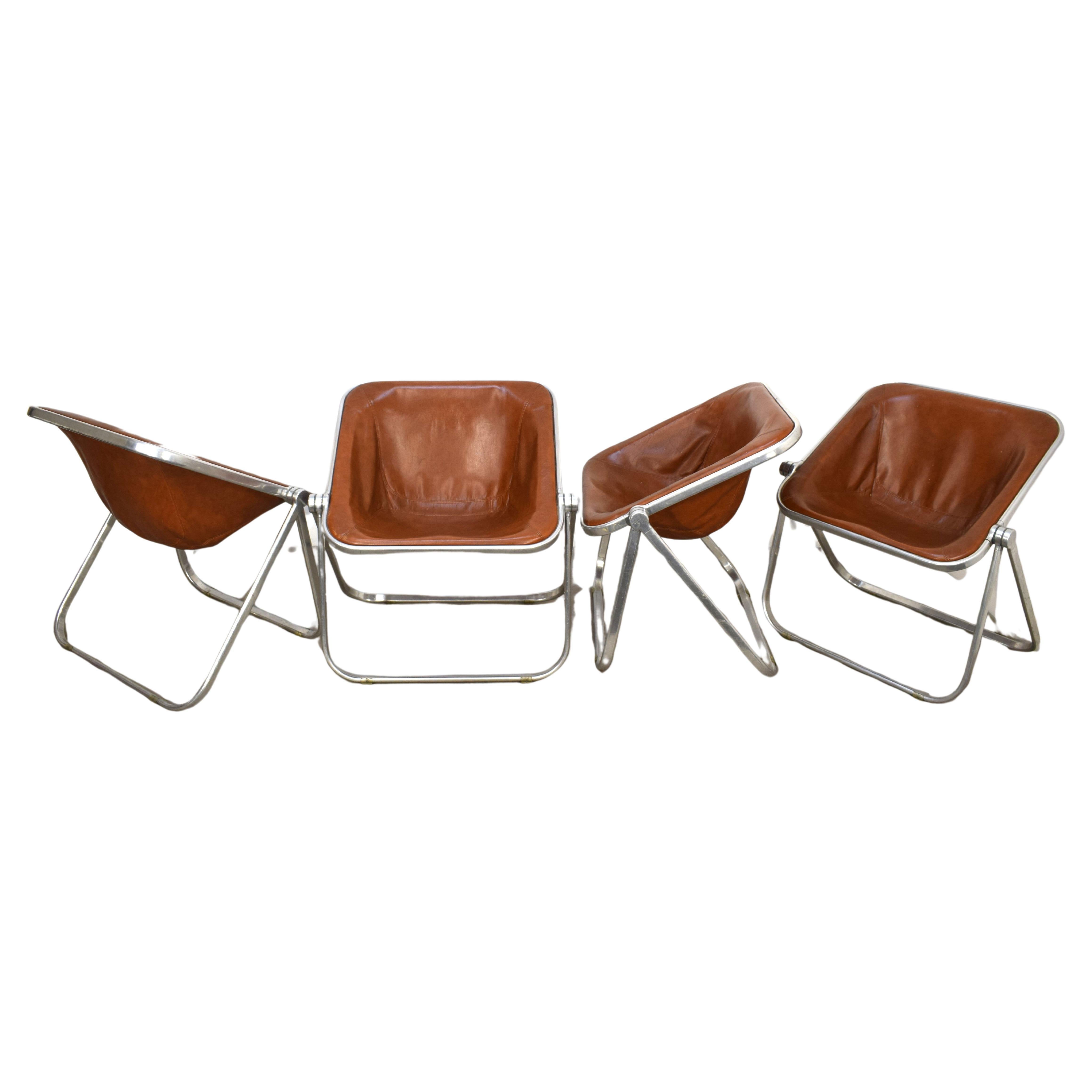 Set of 4 armchairs mod. Plona by Giancarlo Piretti for Anonima Castelli, 1970s