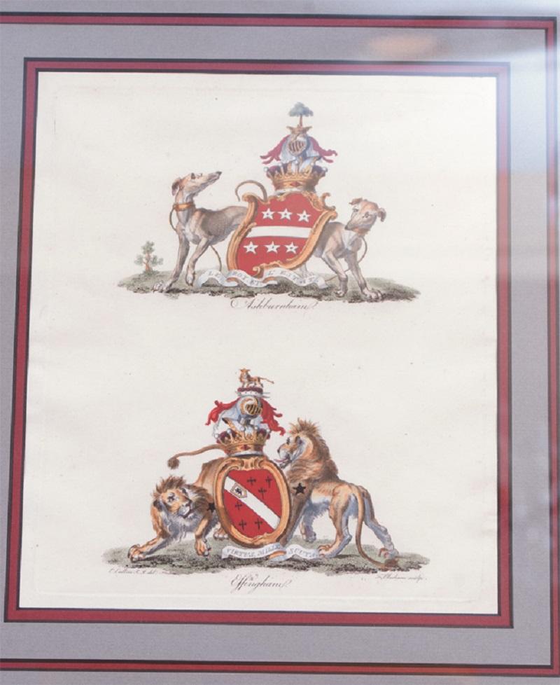 18th Century Set of 4 Armorial Engravings by Charles Catton (1728-1798), England For Sale