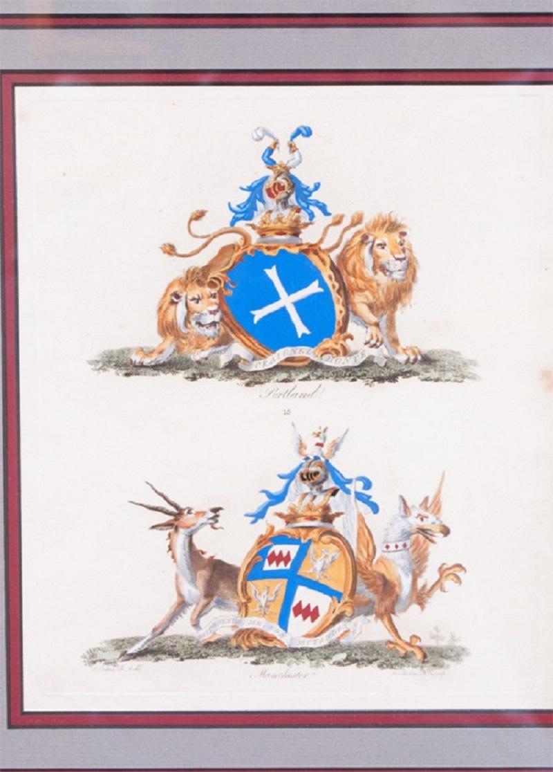 Set of 4 Armorial Engravings by Charles Catton (1728-1798), England For Sale 1