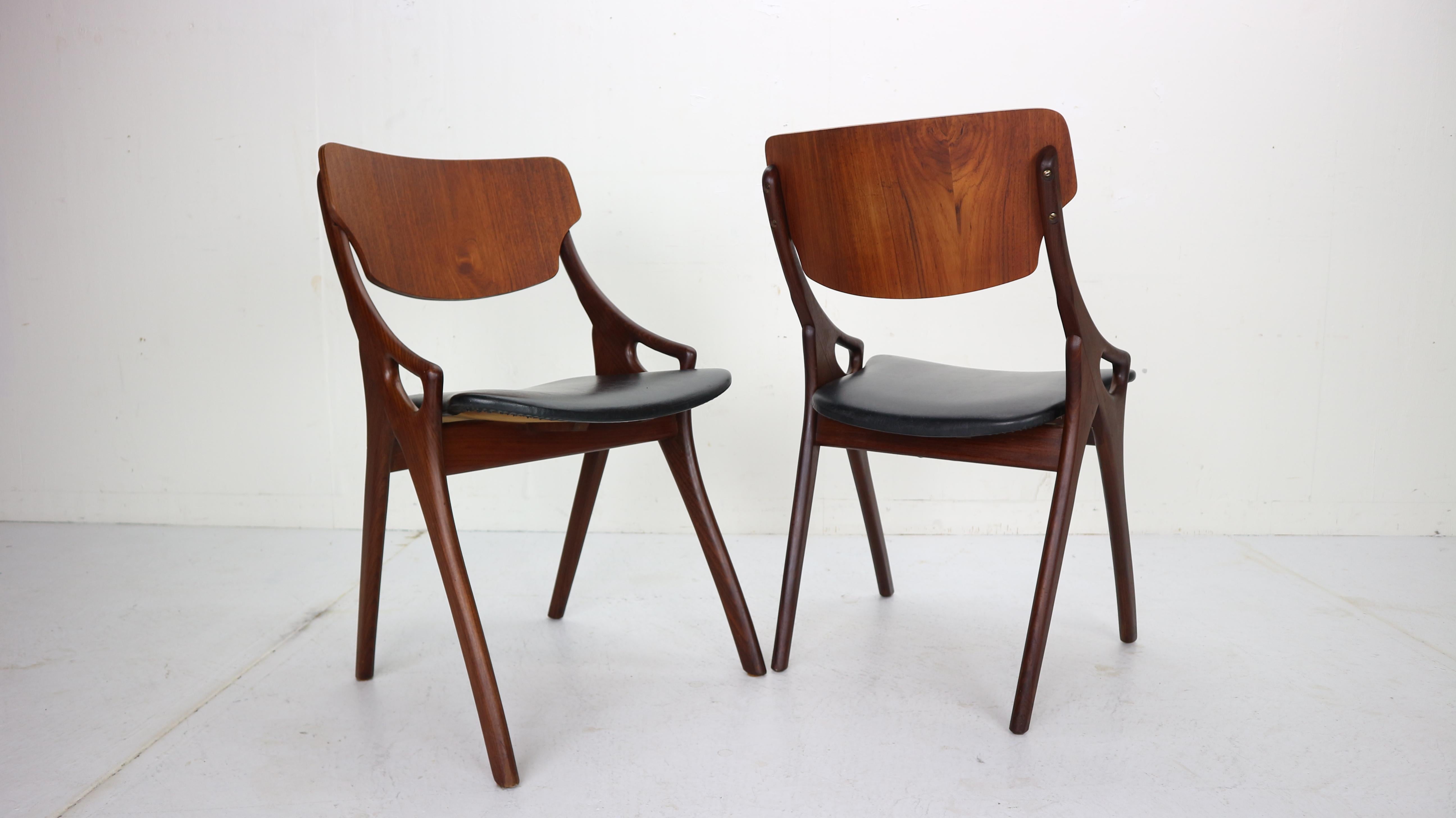 Set of 4 Arne Hovmand Olsen for Mogens Kold Dining Room Chairs, 1960s Denmark 2