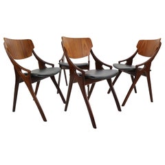 Set of 4 Arne Hovmand Olsen for Mogens Kold Dining Room Chairs, Denmark, 1960s