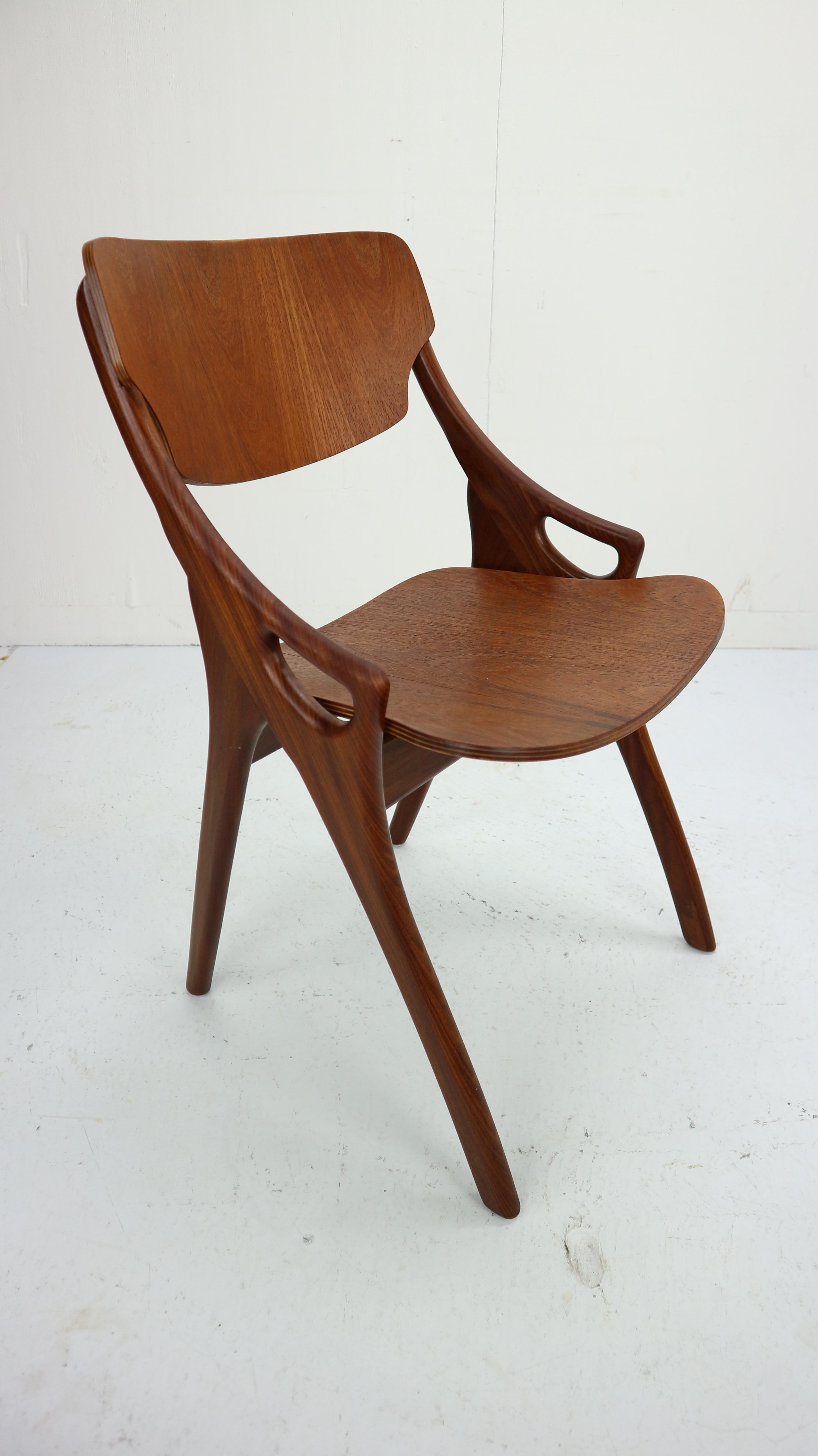 Set of 4 Arne Hovmand Olsen for Mogens Kold Teak Dining Chairs, Denmark, 1960s 4