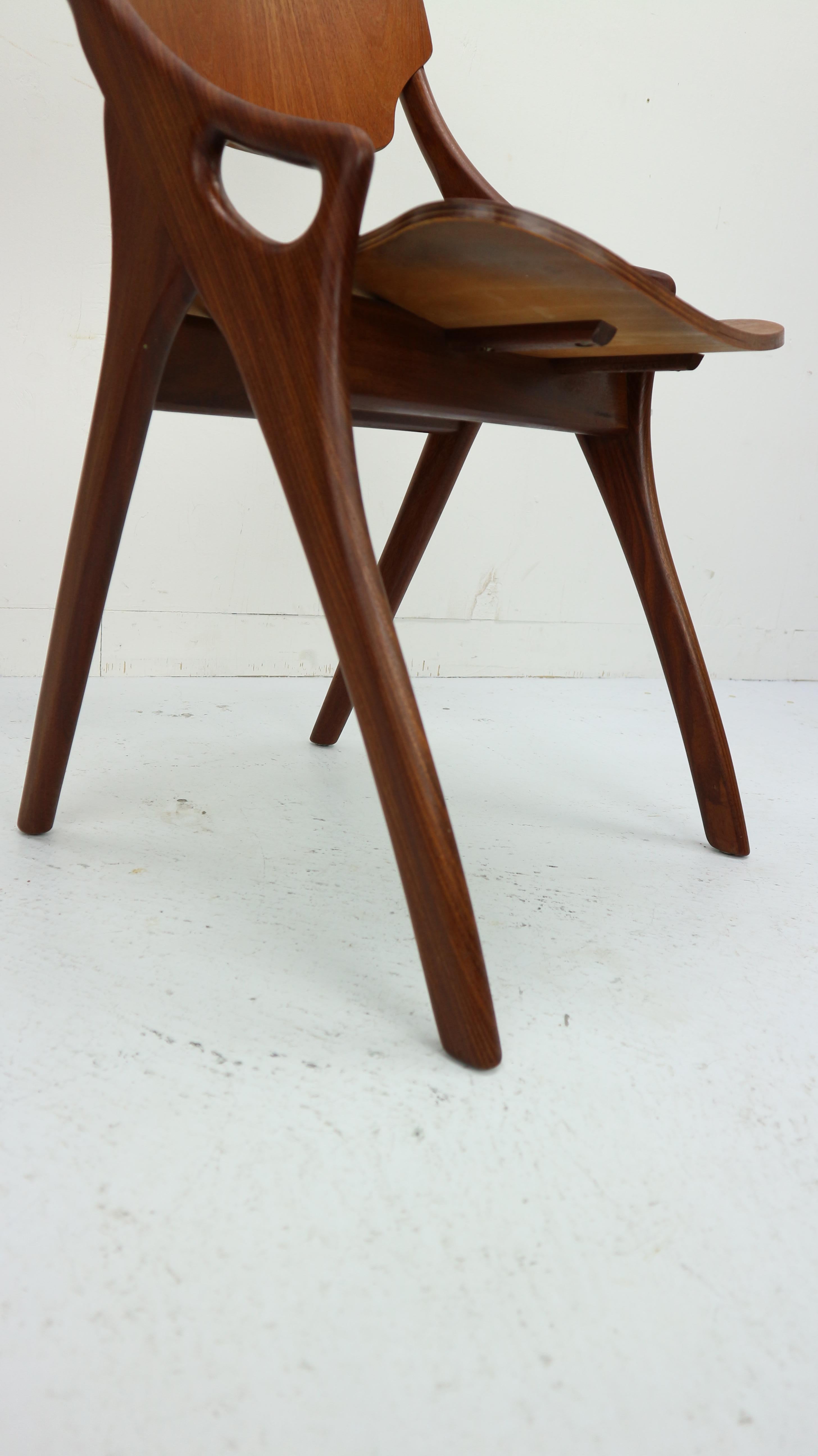 Set of 4 Arne Hovmand Olsen for Mogens Kold Teak Dining Chairs, Denmark, 1960s 13