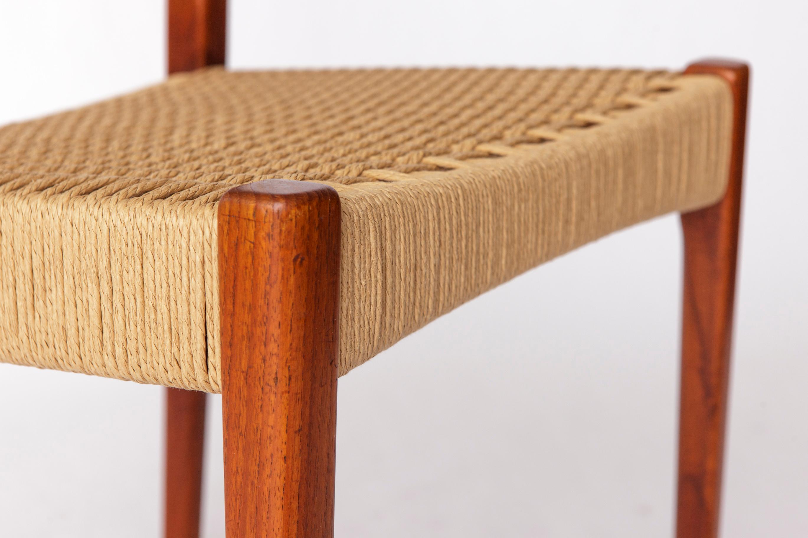 Set of 4 Arne Hovmand-Olsen Teak Dining Chairs for Mogens Kold, 1960s  Danish For Sale 4
