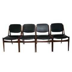 Set of 4 Arne Vodder Ella Chairs in Walnut, 1962