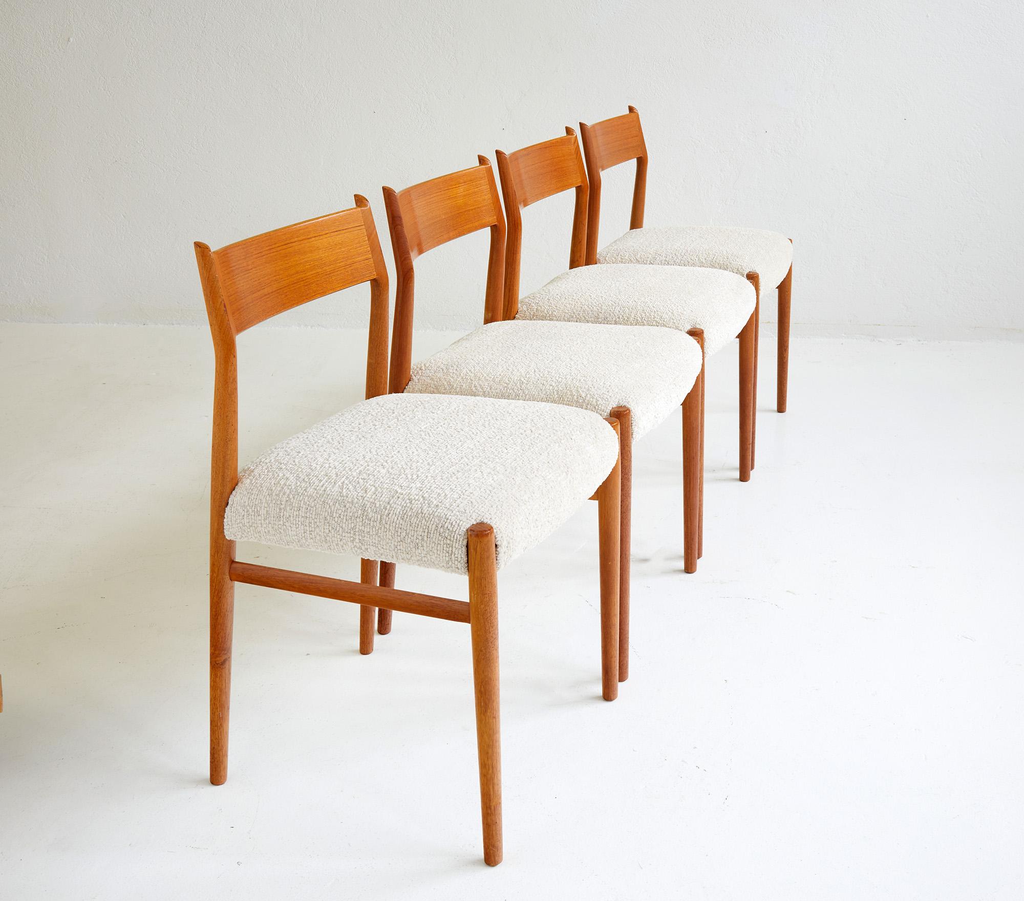 Mid-Century moderno Set di 4 sedie da pranzo in teak Arne Vodder modello 418, Sibast Danimarca 1965 in vendita
