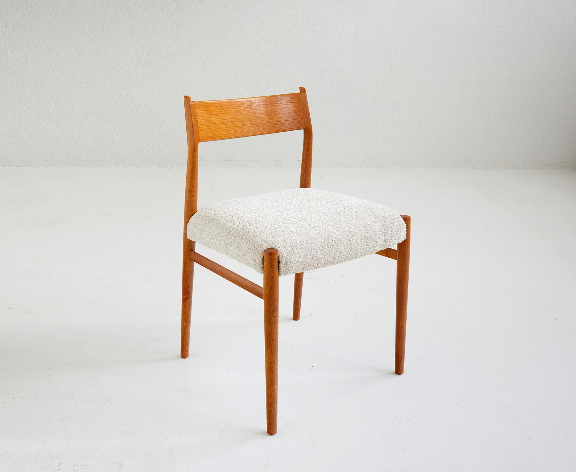 Danese Set di 4 sedie da pranzo in teak Arne Vodder modello 418, Sibast Danimarca 1965 in vendita