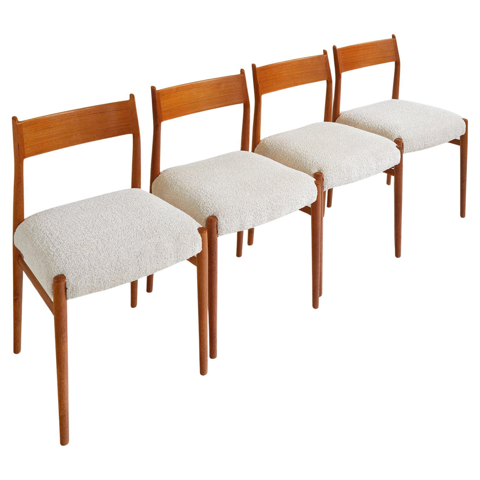 Set di 4 sedie da pranzo in teak Arne Vodder modello 418, Sibast Danimarca 1965