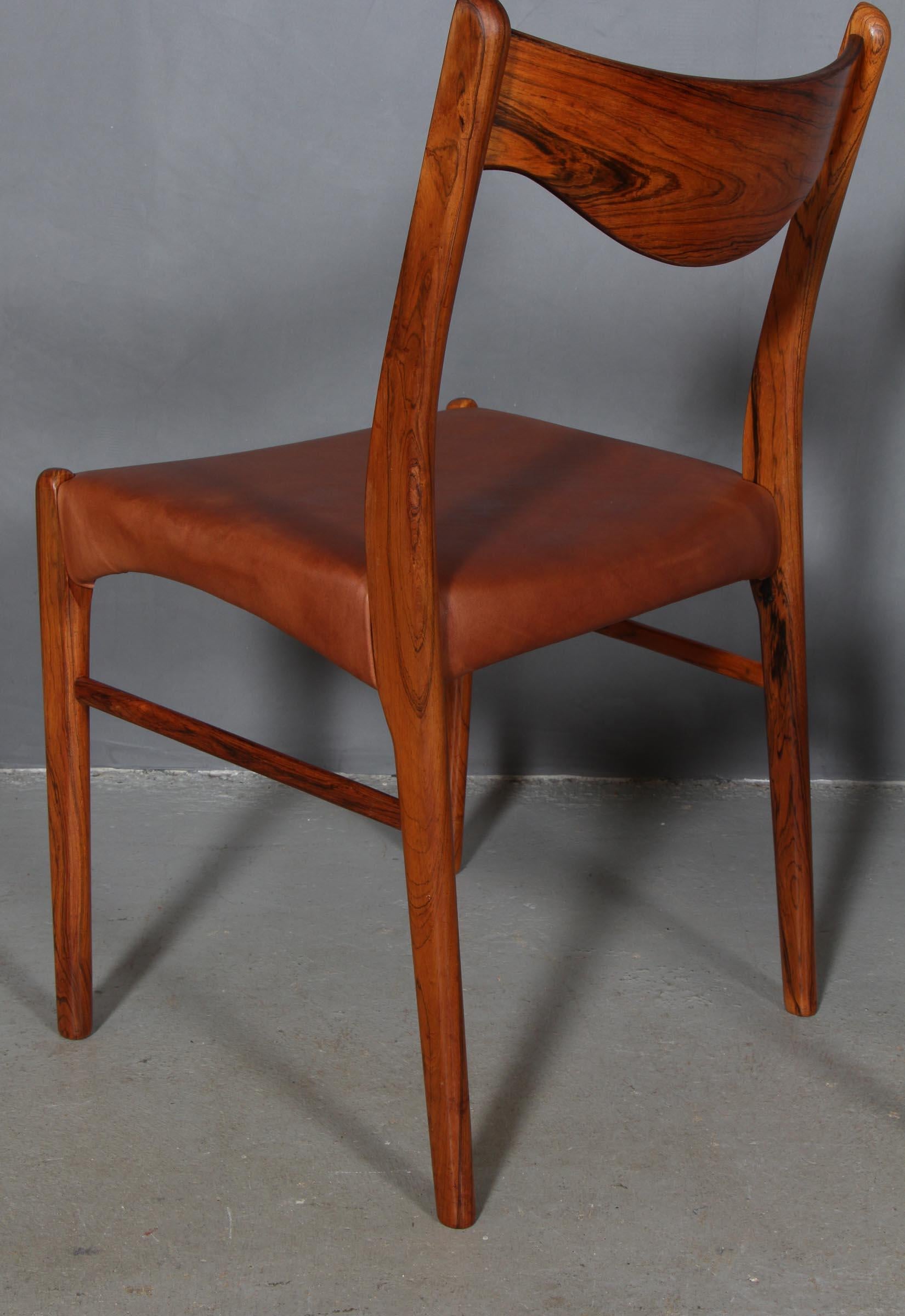 Leather Set of 4 Arne Wahl Dining Chairs