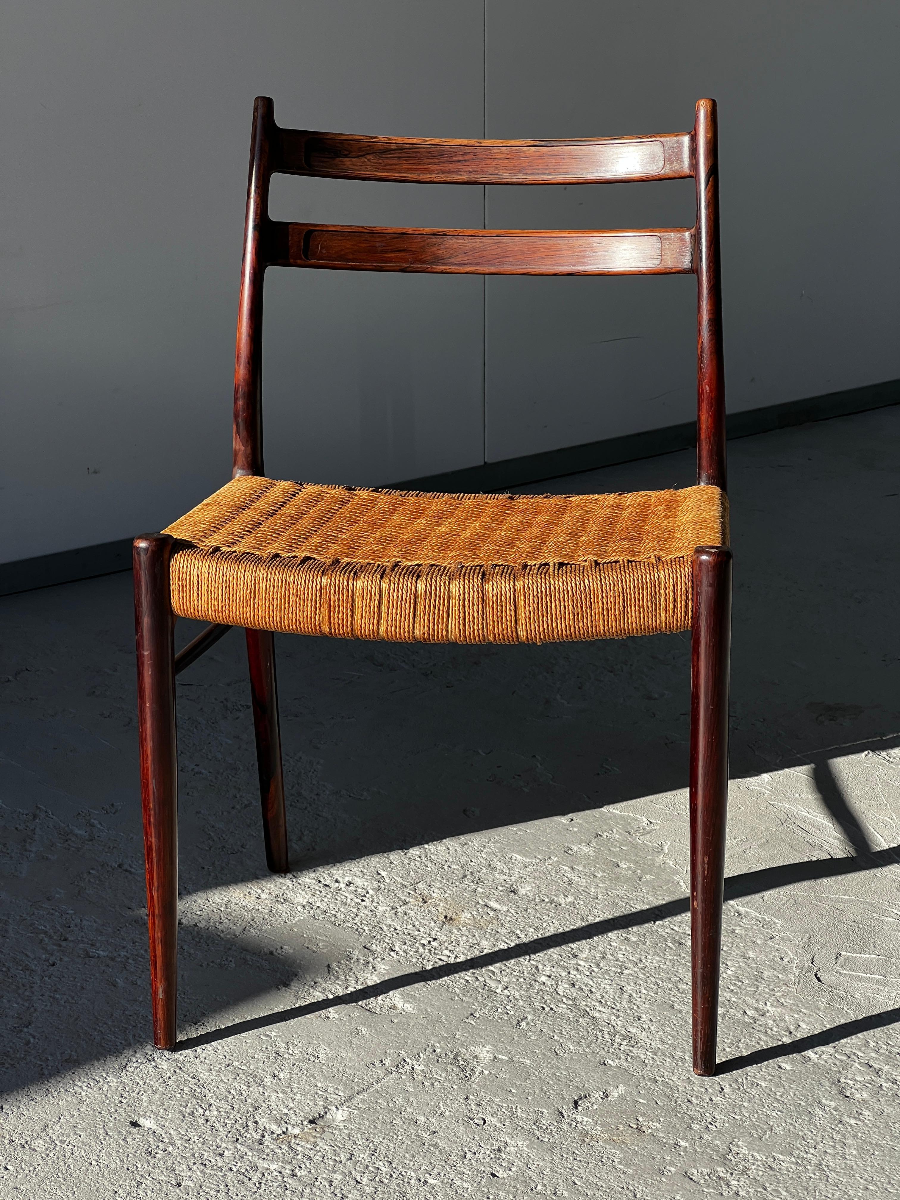 Danish Set of 4 Arne Wahl Iversen dining chairs for Glyngore Stolefabrik, Denmark 1959