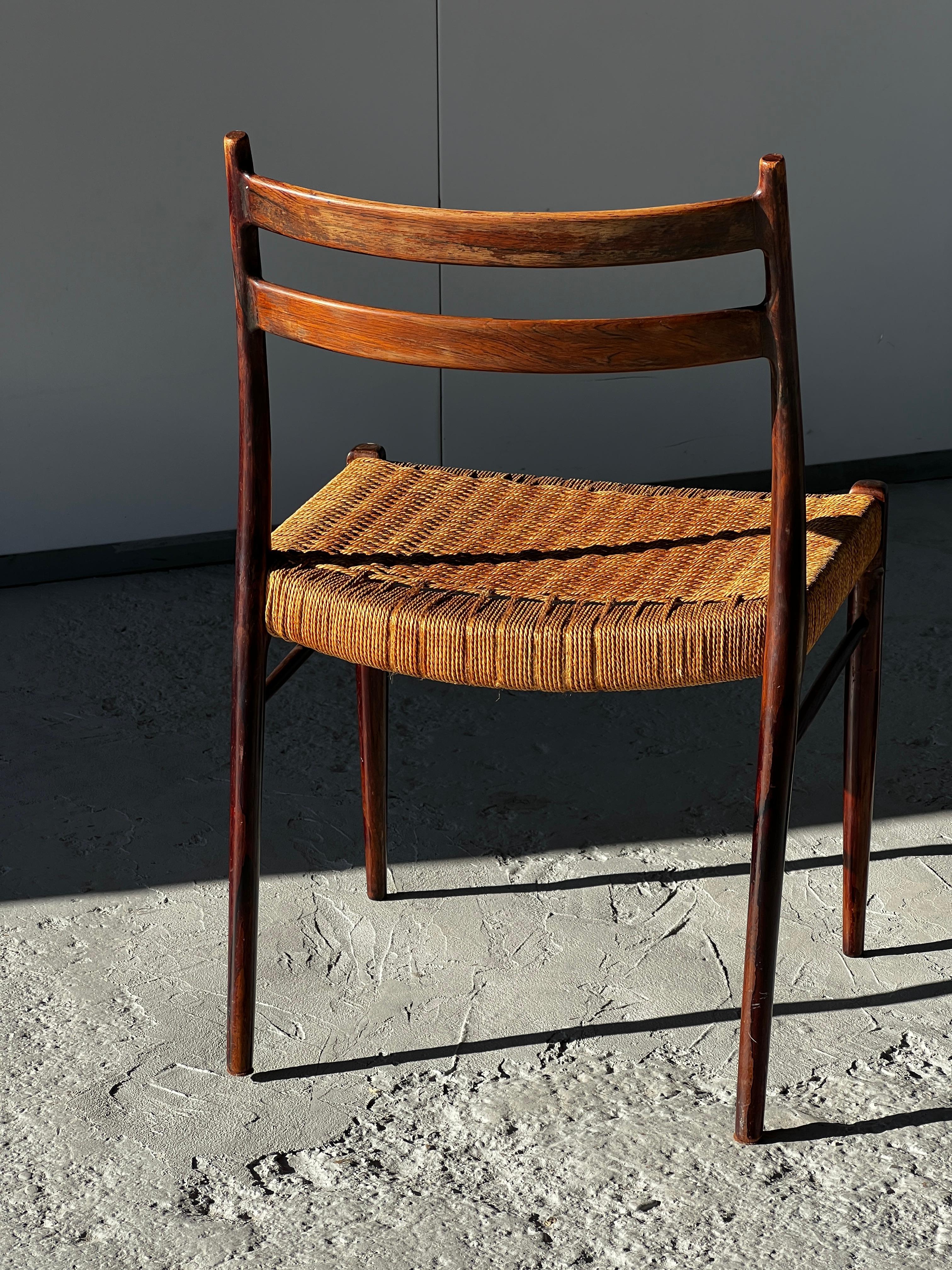 Mid-20th Century Set of 4 Arne Wahl Iversen dining chairs for Glyngore Stolefabrik, Denmark 1959