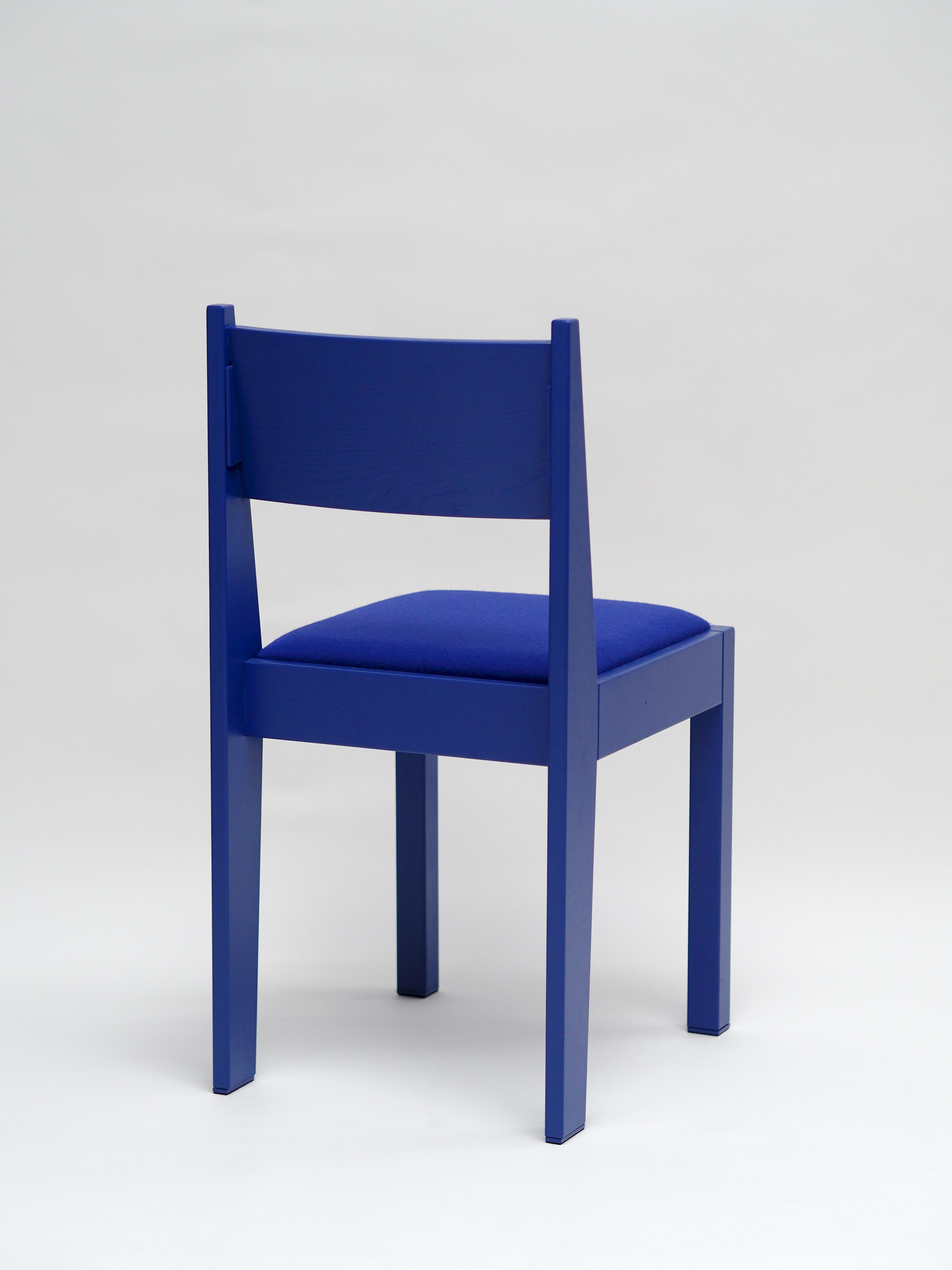 Set of 4 Art Deco Chairs, Special Edition, IKB blue, Customizable For Sale 2