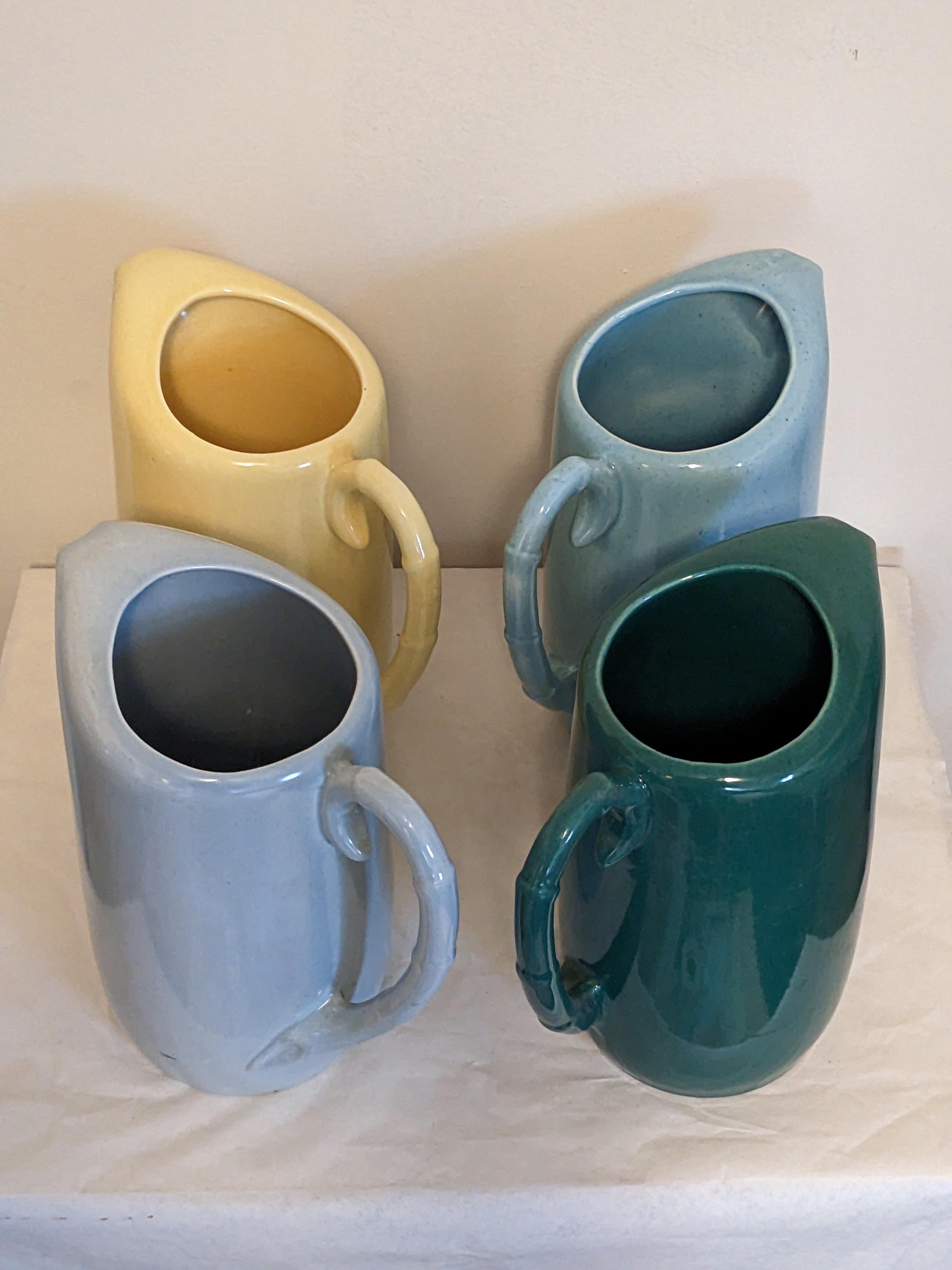 Set of 4 Art Deco Colorful Pitchers For Sale 2