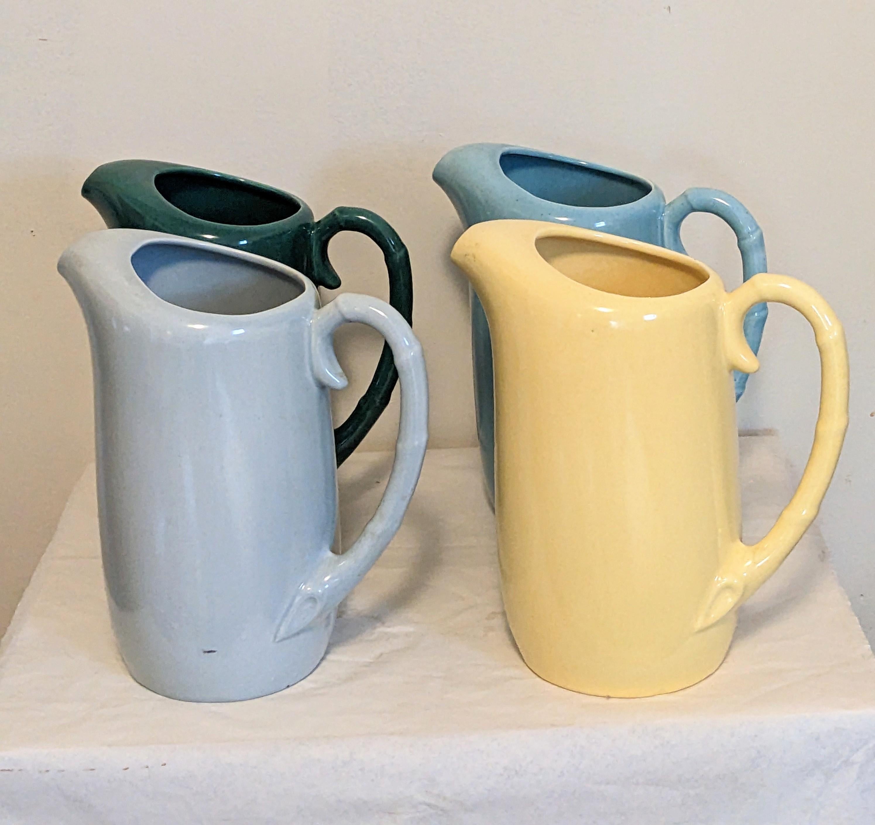 Set of 4 Art Deco Colorful Pitchers In Excellent Condition For Sale In Riverdale, NY