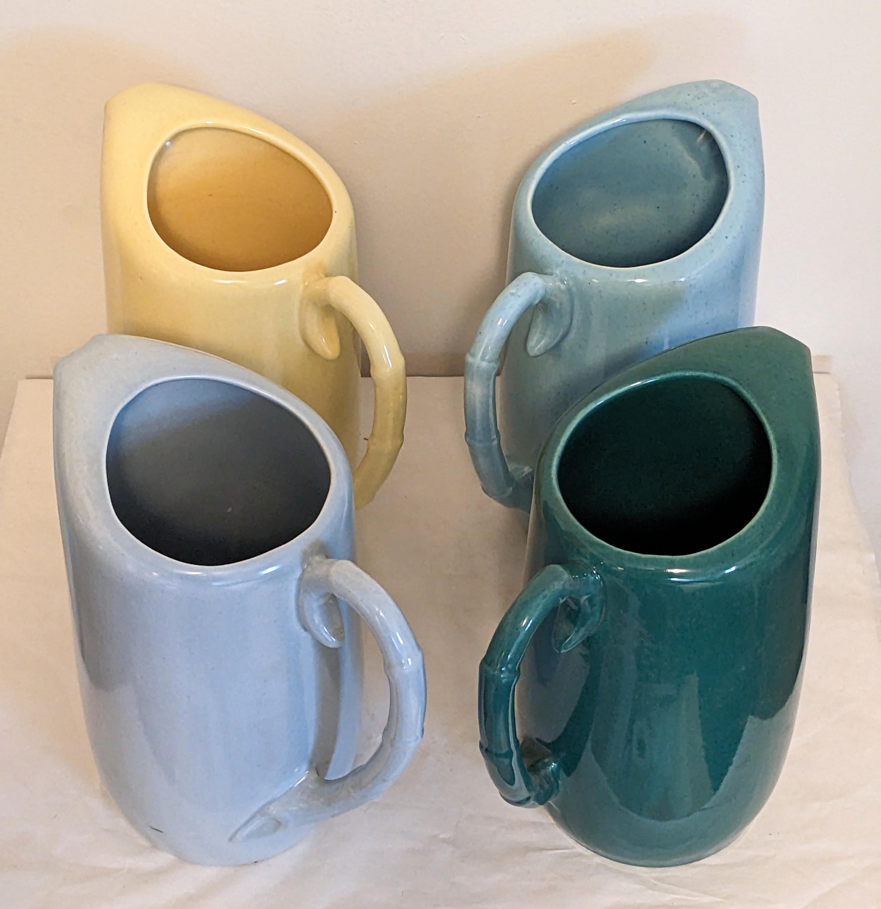 Set of 4 Art Deco Colorful Pitchers For Sale 1