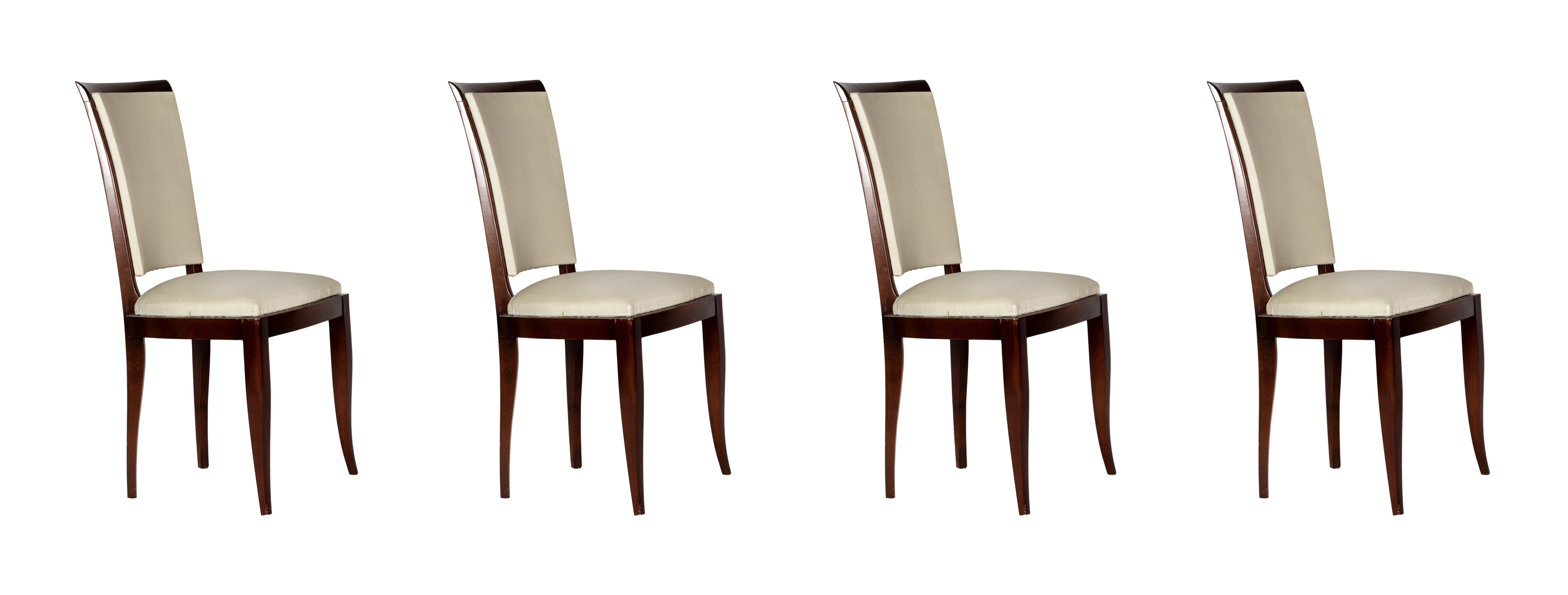 Set di 4 sedie da pranzo Art Deco, 20° secolo in vendita 2