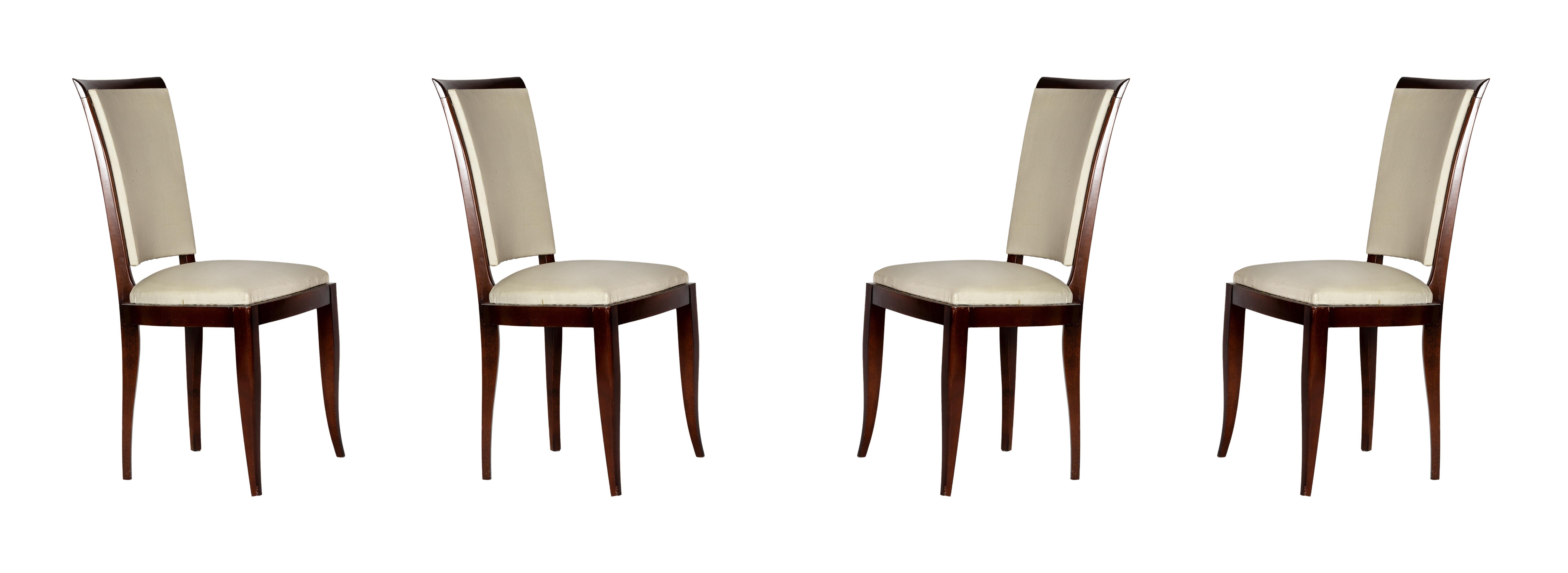 Set di 4 sedie da pranzo Art Deco, 20° secolo in vendita 3