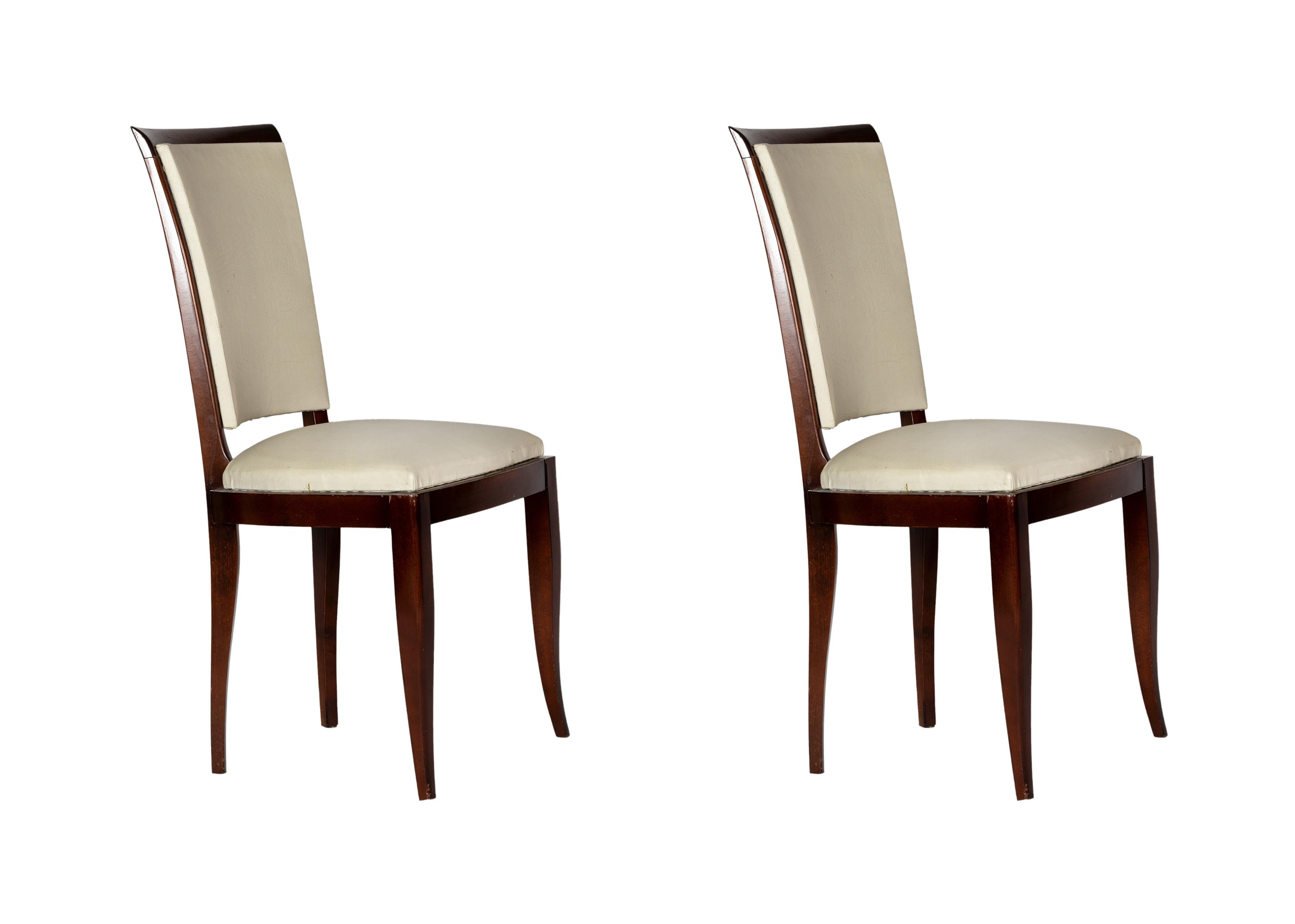 Set di 4 sedie da pranzo Art Deco, 20° secolo in vendita 1