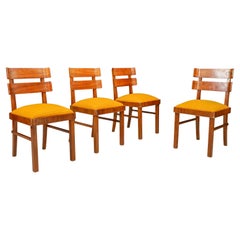 Set of 4 Art Deco Dining Chairs Attributed to Jindřich Halabala, CZ 1930