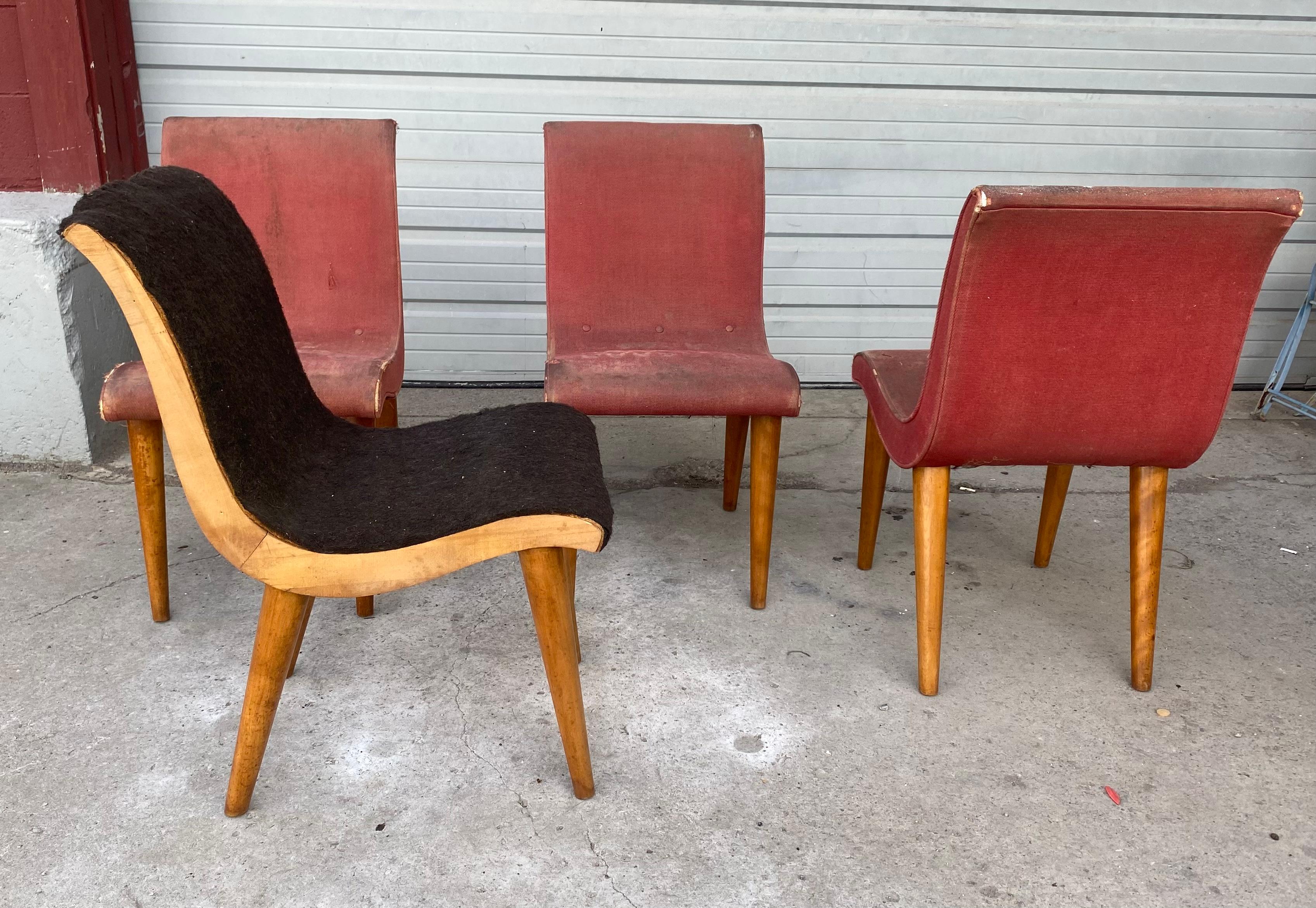 Set of 4 Art Deco Dining Chairs by Russel Wright for Conant Ball, USA, 1940s 2